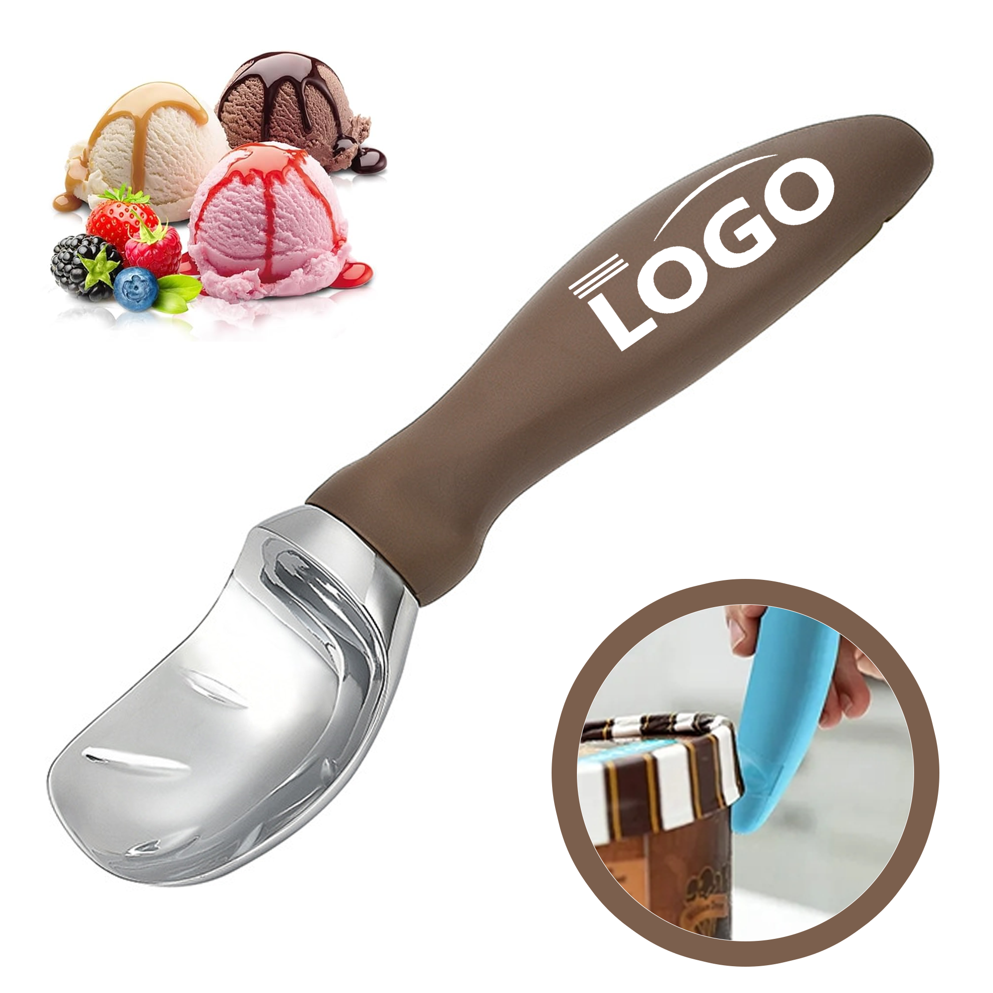 Custom Logo Dual-Purpose Ice Cream Scoop & Bottle Opener 6