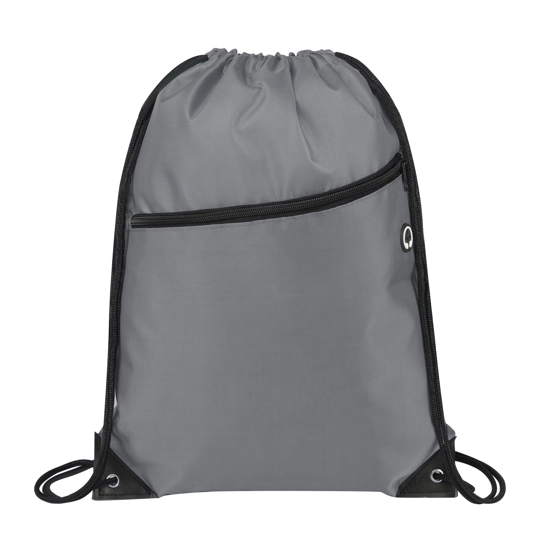 420D Heavy Duty Drawstring Backpack With Front Zipper 36