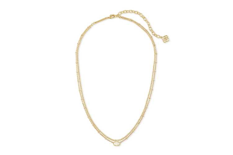Kendra Scott Emilie Gold Multi Strand Necklace in Iridescent Drury 3