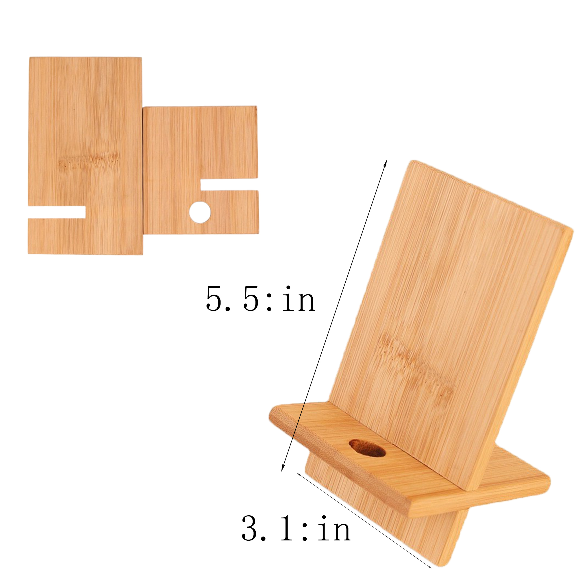 Eco-Friendly Bamboo Mobile Holder With Cutout 5