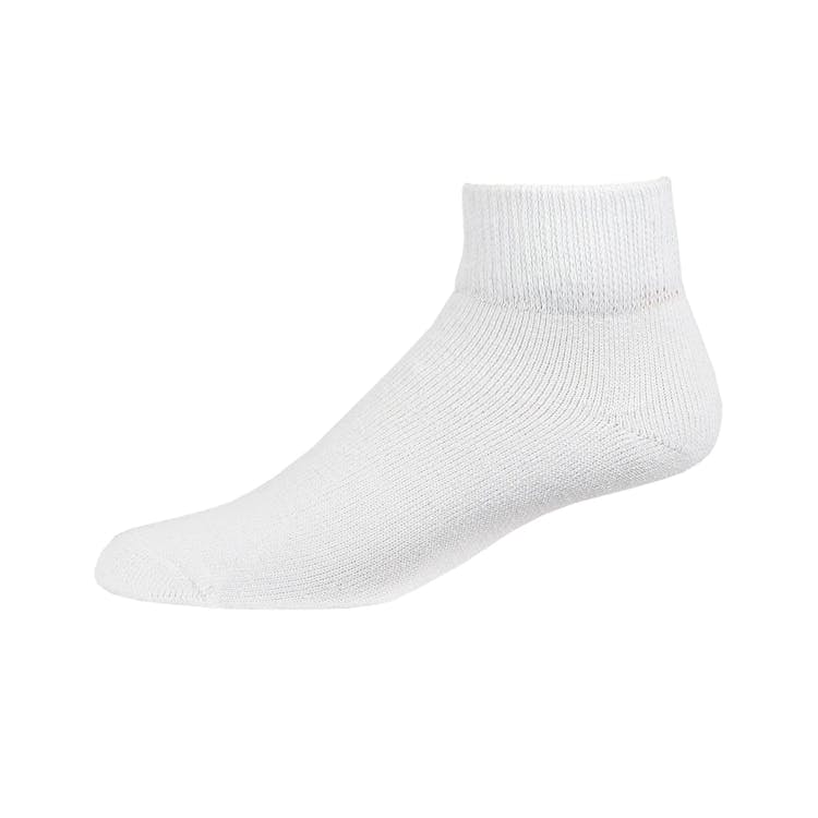 Men's Buruka Quarter Diabetic Socks - White Size 10-13 3 Pack 3
