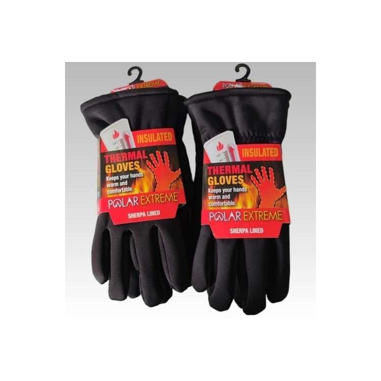 Men's Sherpa Lined Stretch Gloves Black 3