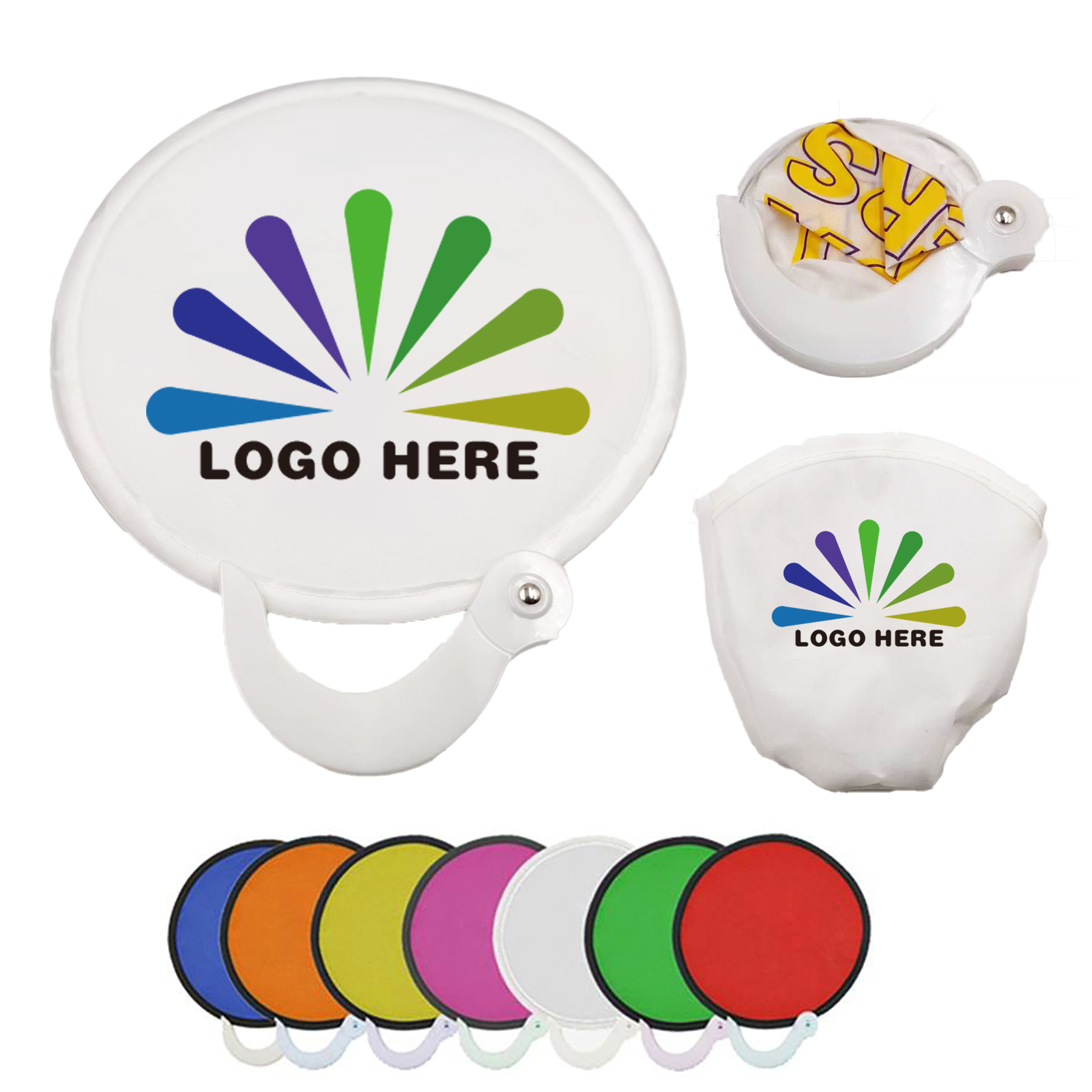 Folding Nylon Fan with Carry Pouch