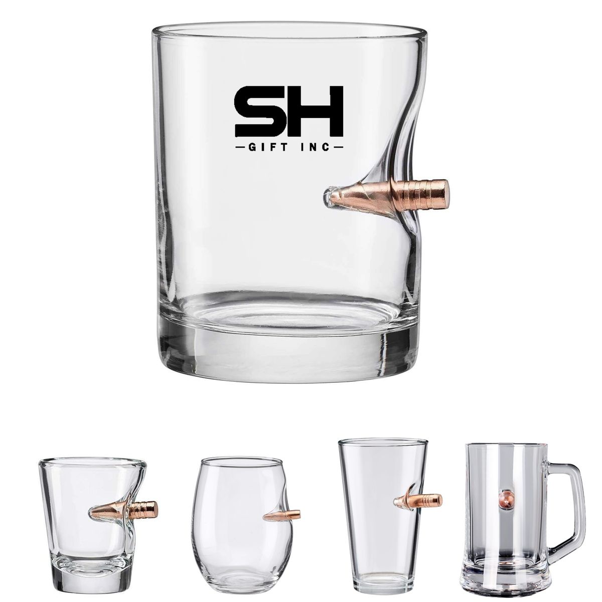 Whiskey Creative Clear Bullet Glasses