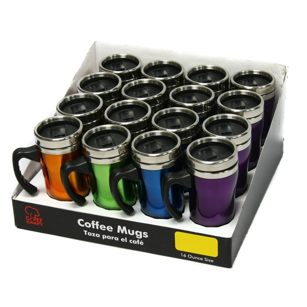 16 oz Coffee Mugs - Assorted Stainless Steel 3