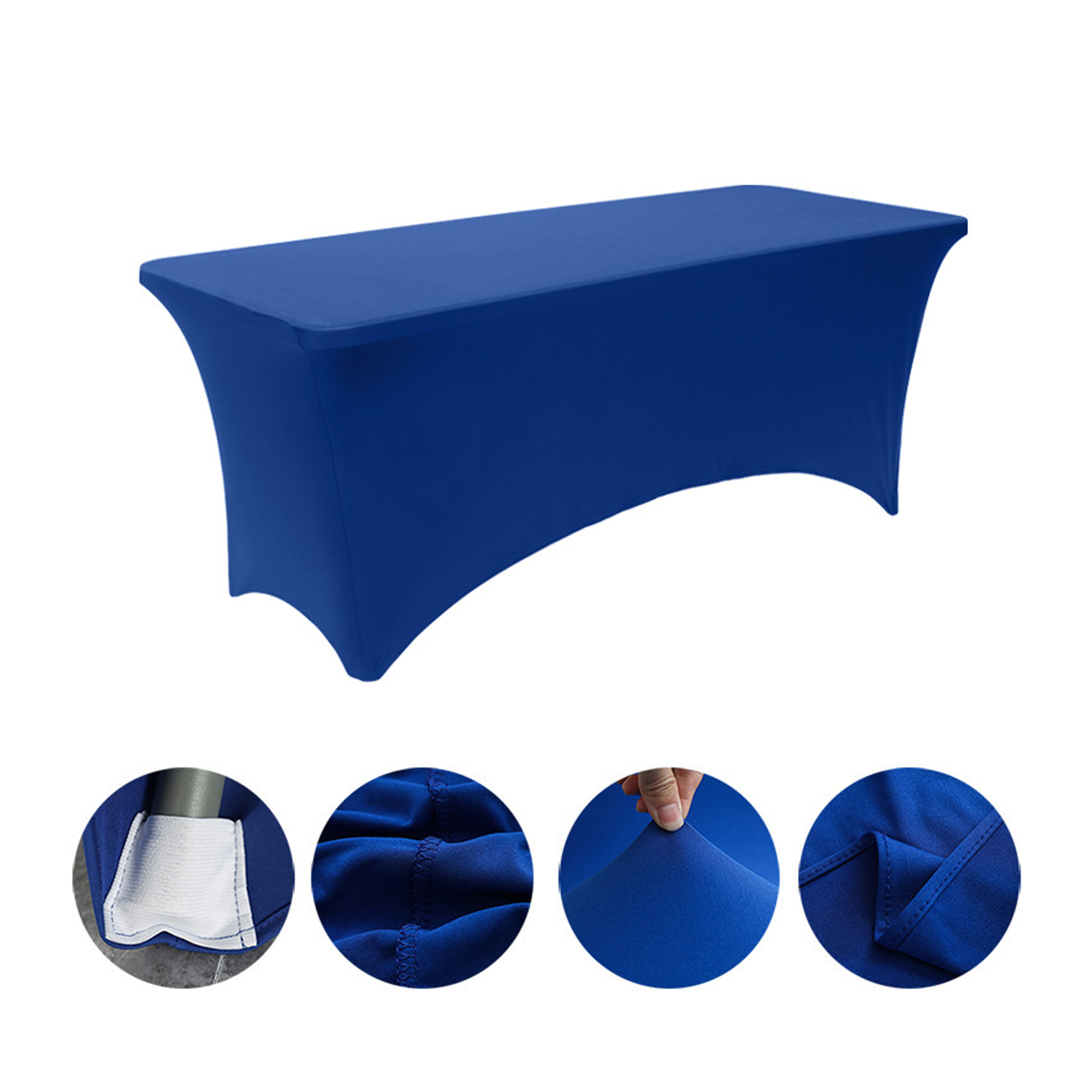 6FT Customizable Polyester Tablecloth Stretch Table Cover 11