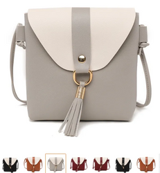 Two Tone Pu Mini Waist Bag with Tassel