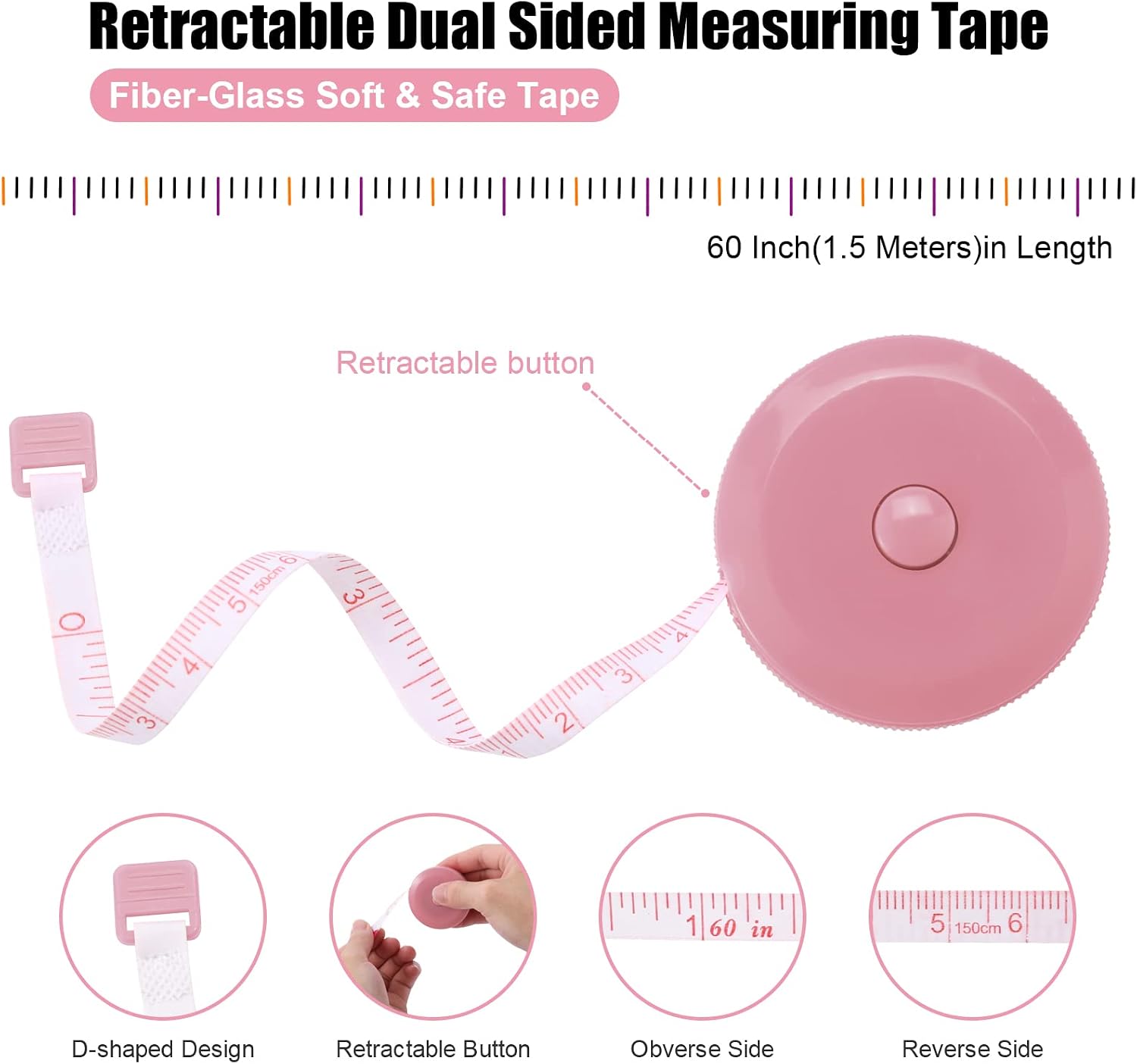 5ft Soft Retractable Measuring Tape 15