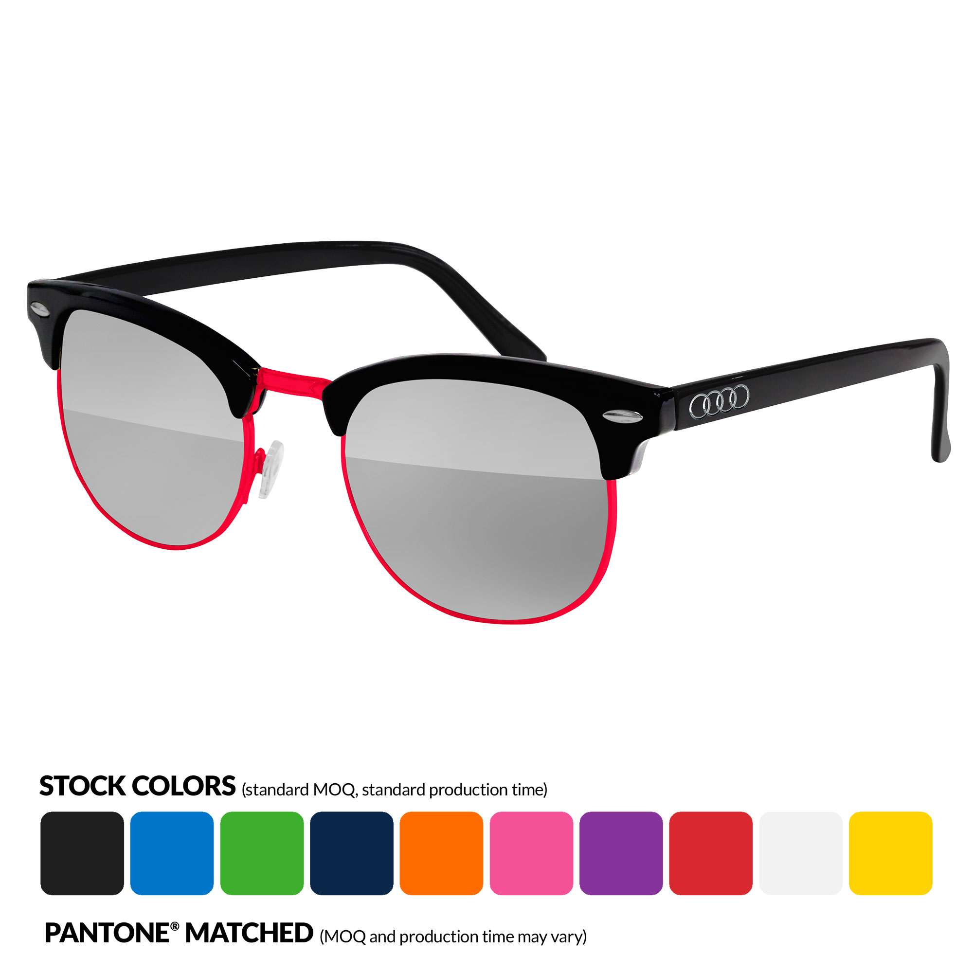 Metal Club Promotional Mirror Sunglasses w/ Temple Imprint 1