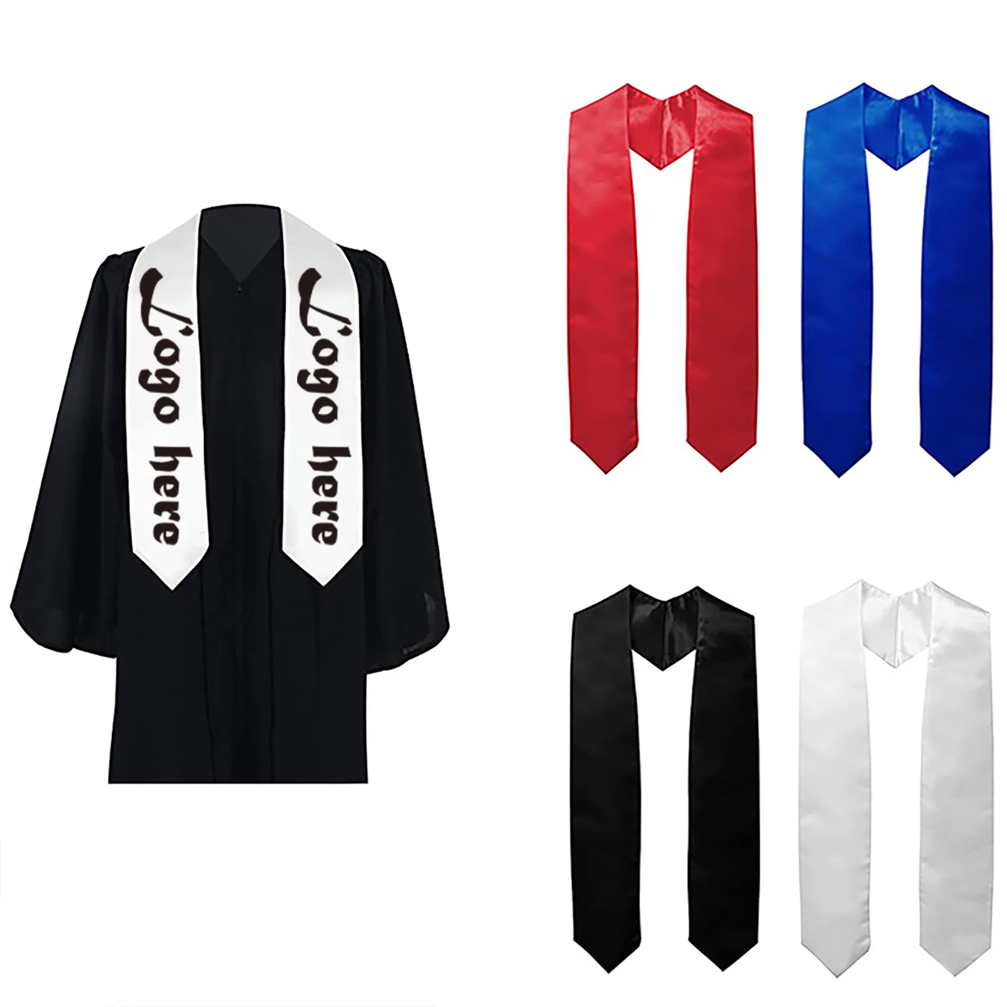 Unisex Adult Plain Graduation Stole Sash 5
