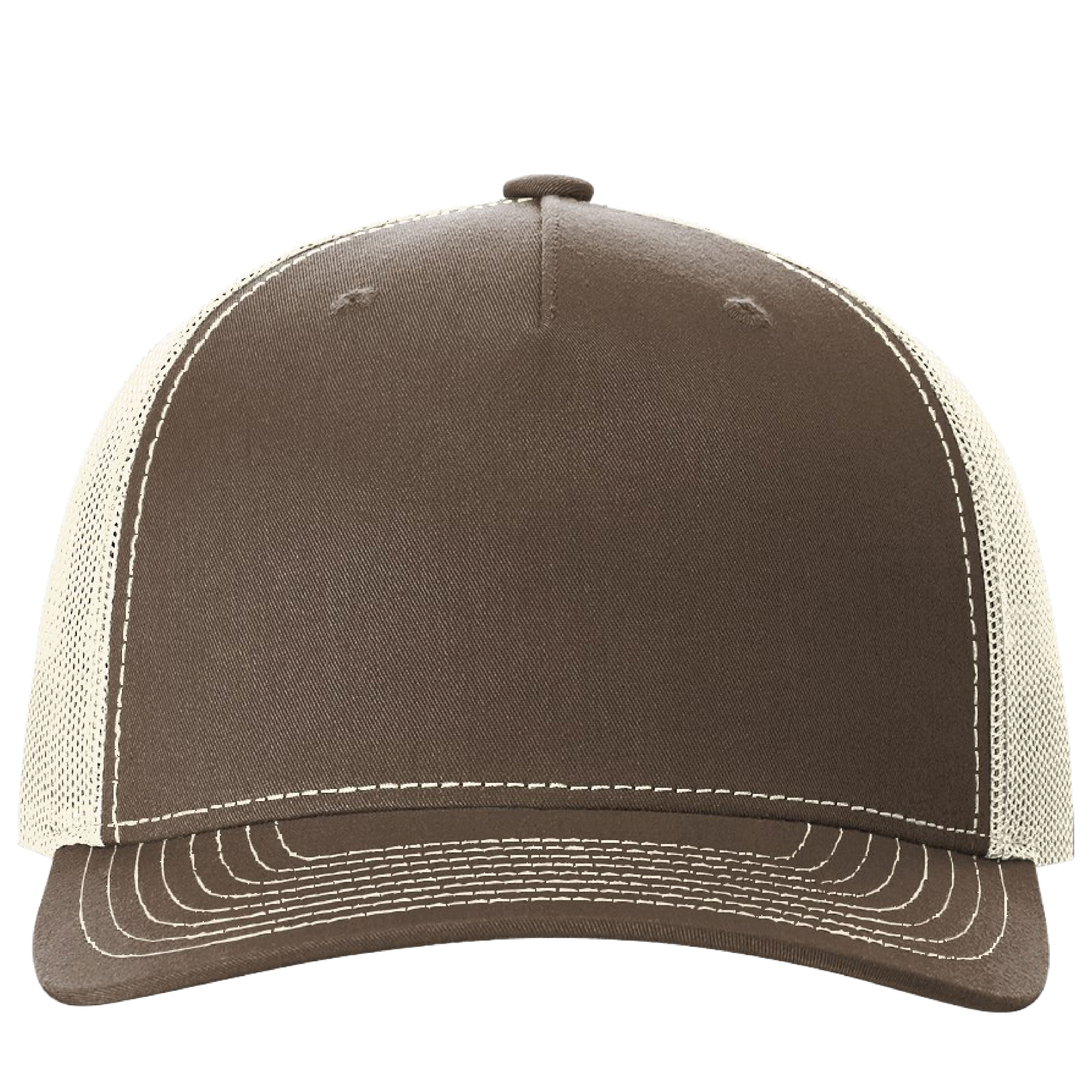 Richardson 112FP 5-Panel Snapback Trucker Hat w/Leatherette Adhesive Patches or Embroidery 78