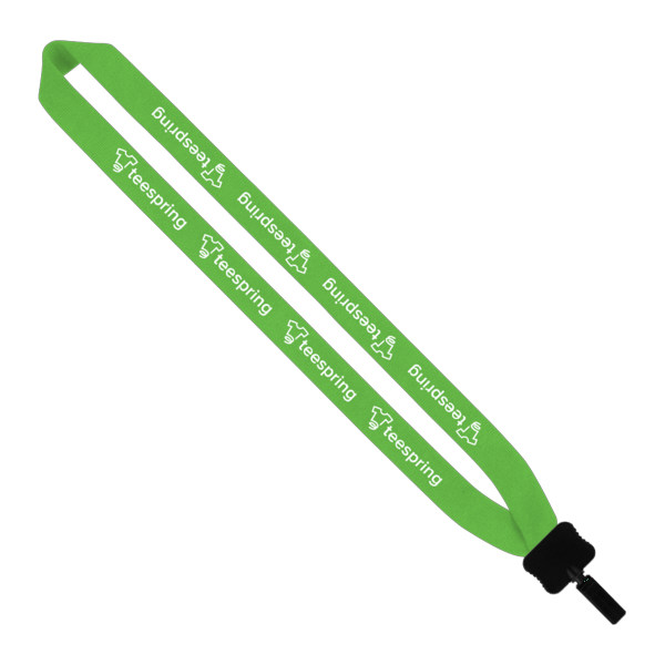 1" Cotton Lanyard with Plastic Clamshell & Bulldog Clip