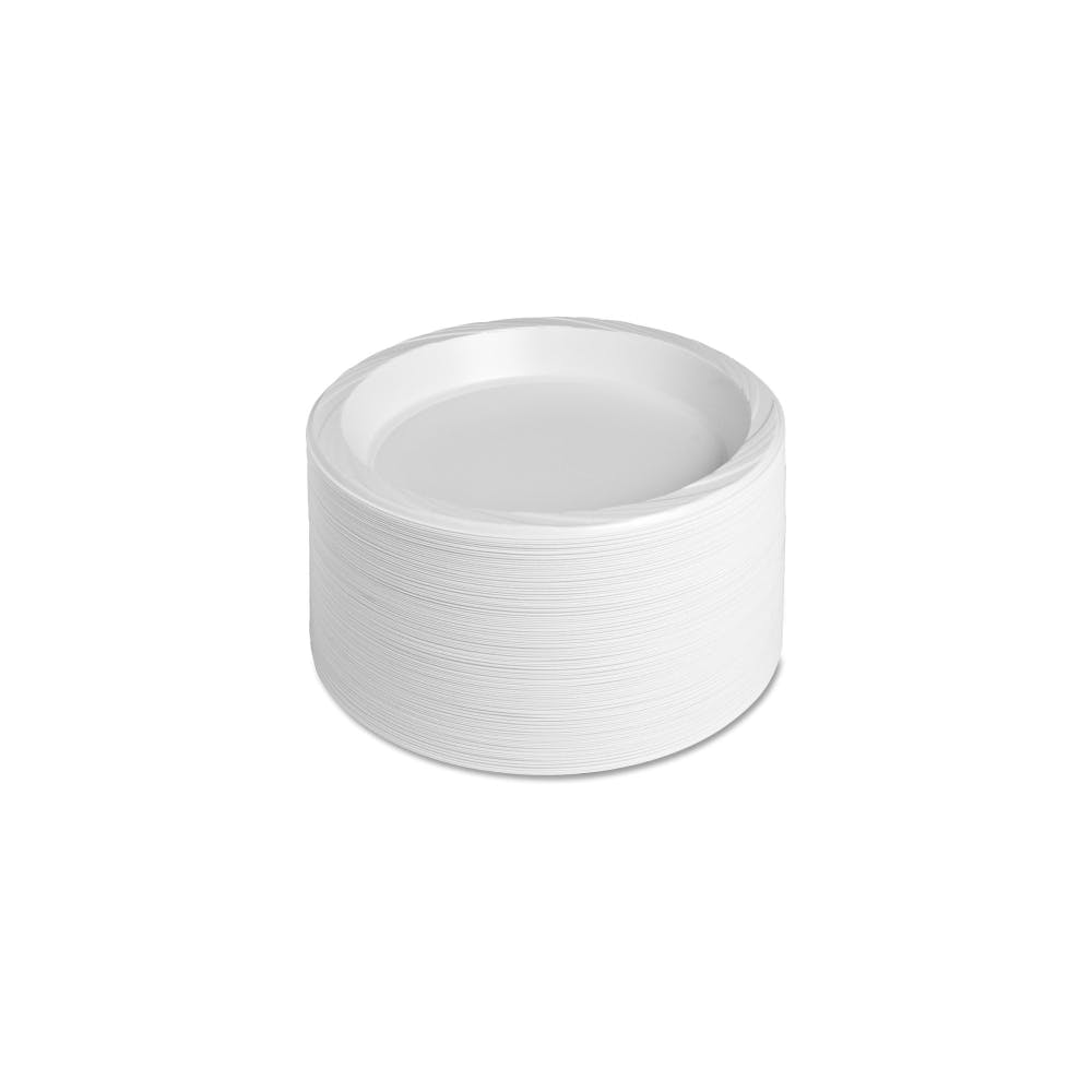 Reusable Plastic Plates - 10 1/4" Diameter White Disposable 3