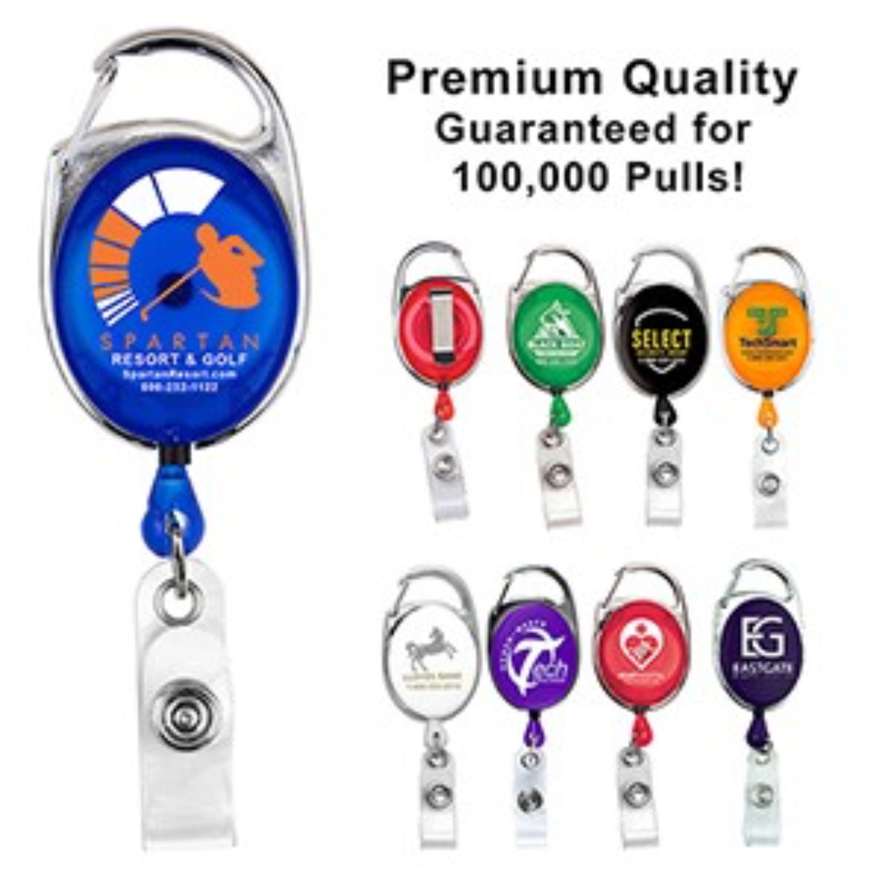 Retractable Carabiner Style Badge Reel & Badge Holder