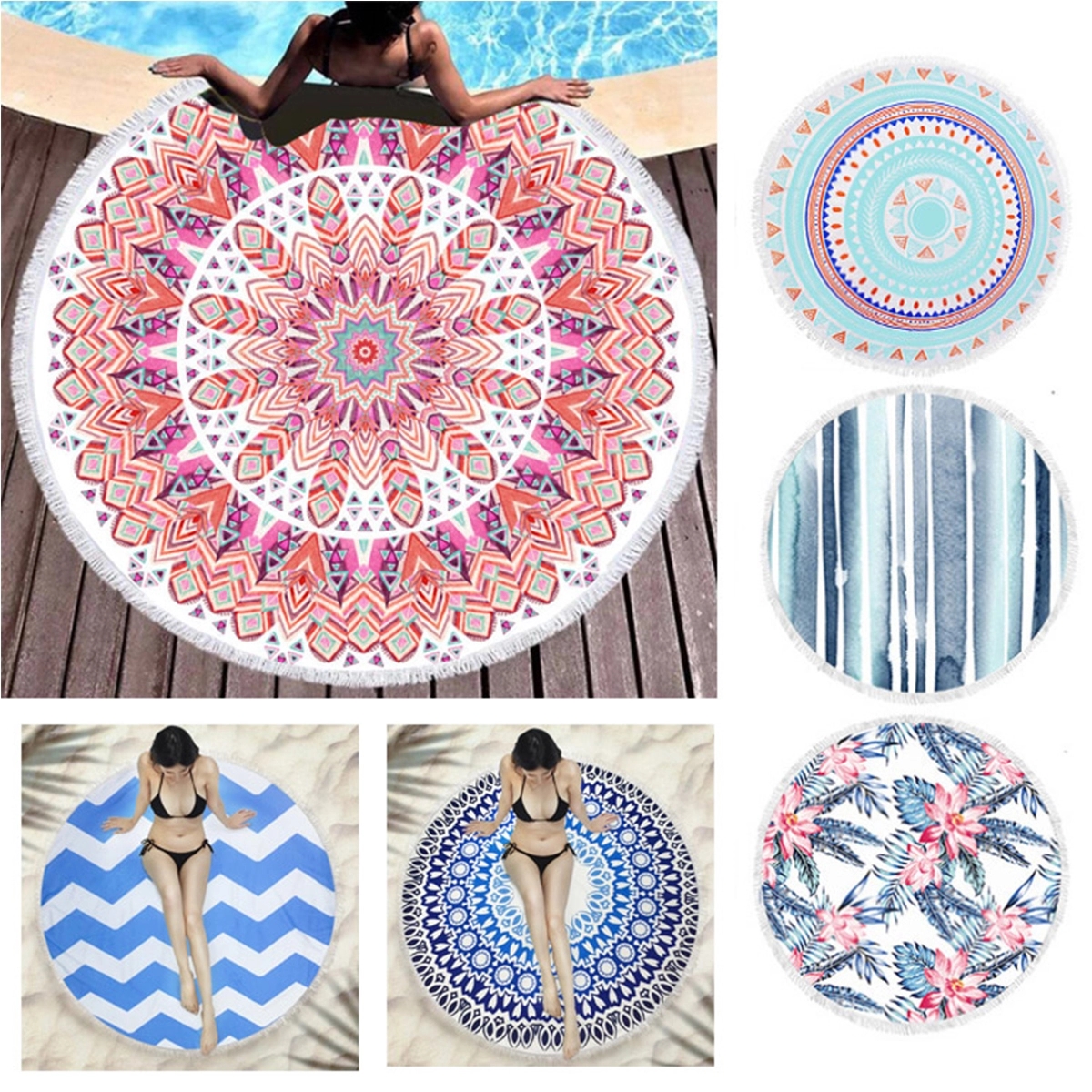Seaside Round Beach Towel