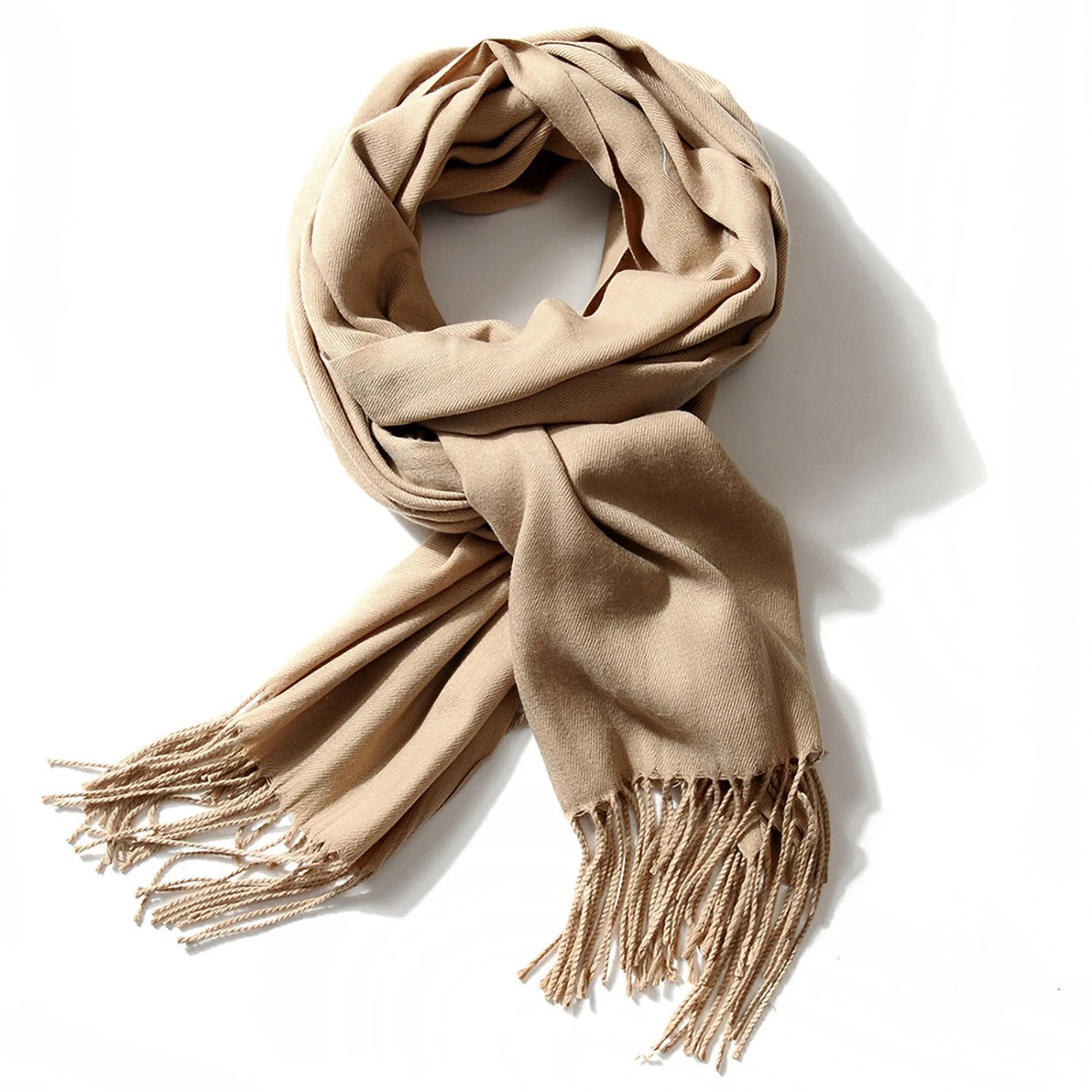 Soft Cashmere Scarf w/Fringes MOQ 50 PCS 16