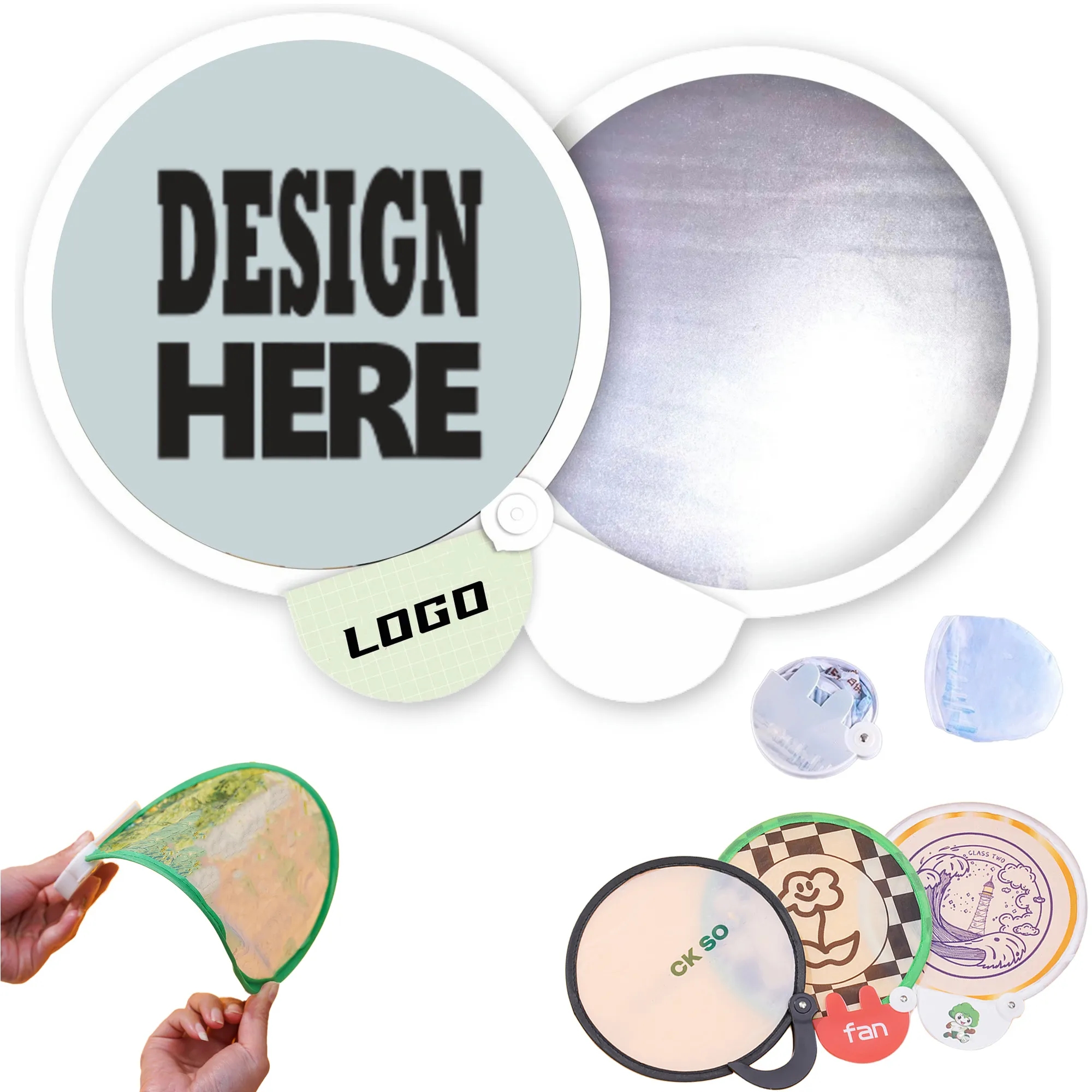 Handheld Foldable Flying Disc Fans