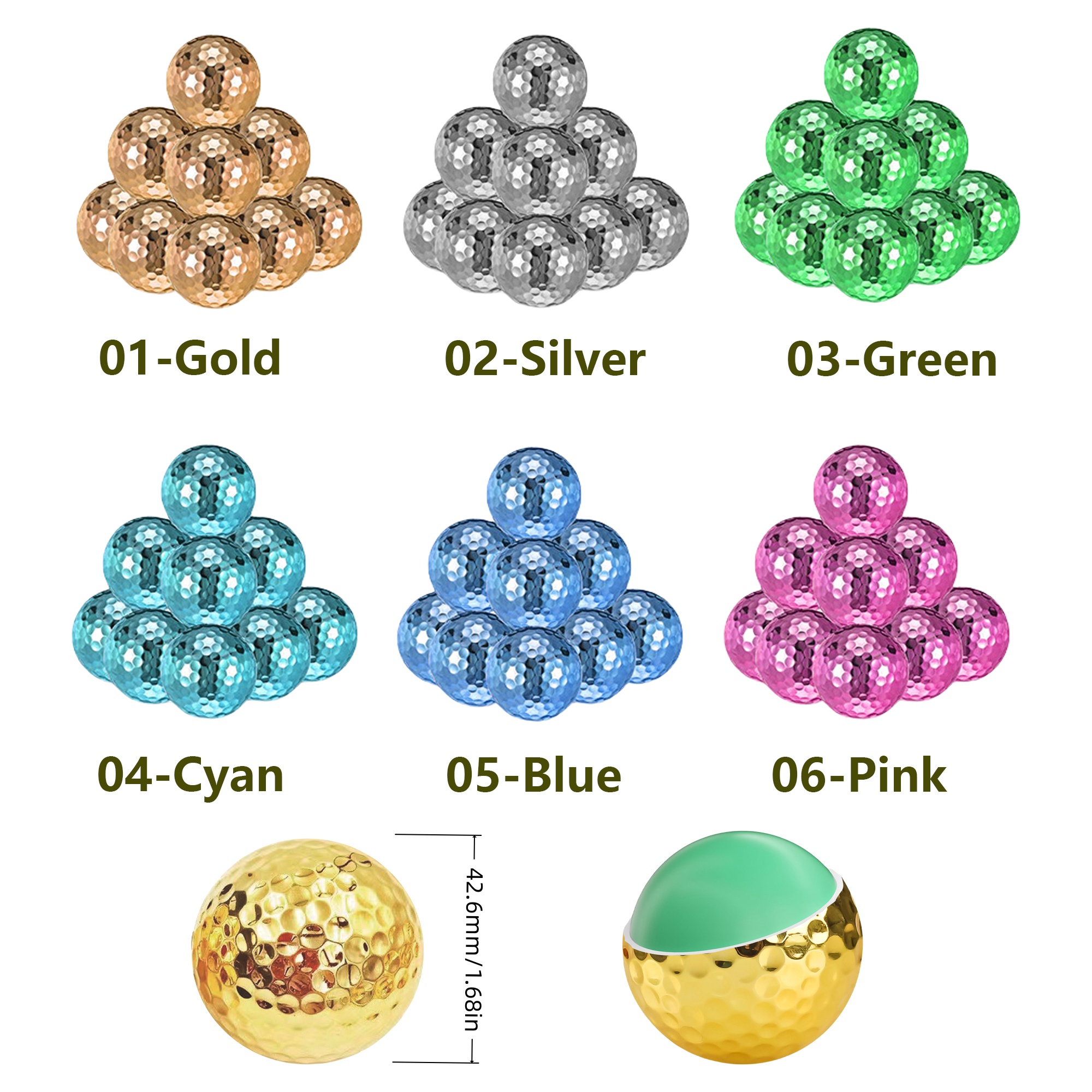 Colorful Electroplated Golf Balls 5
