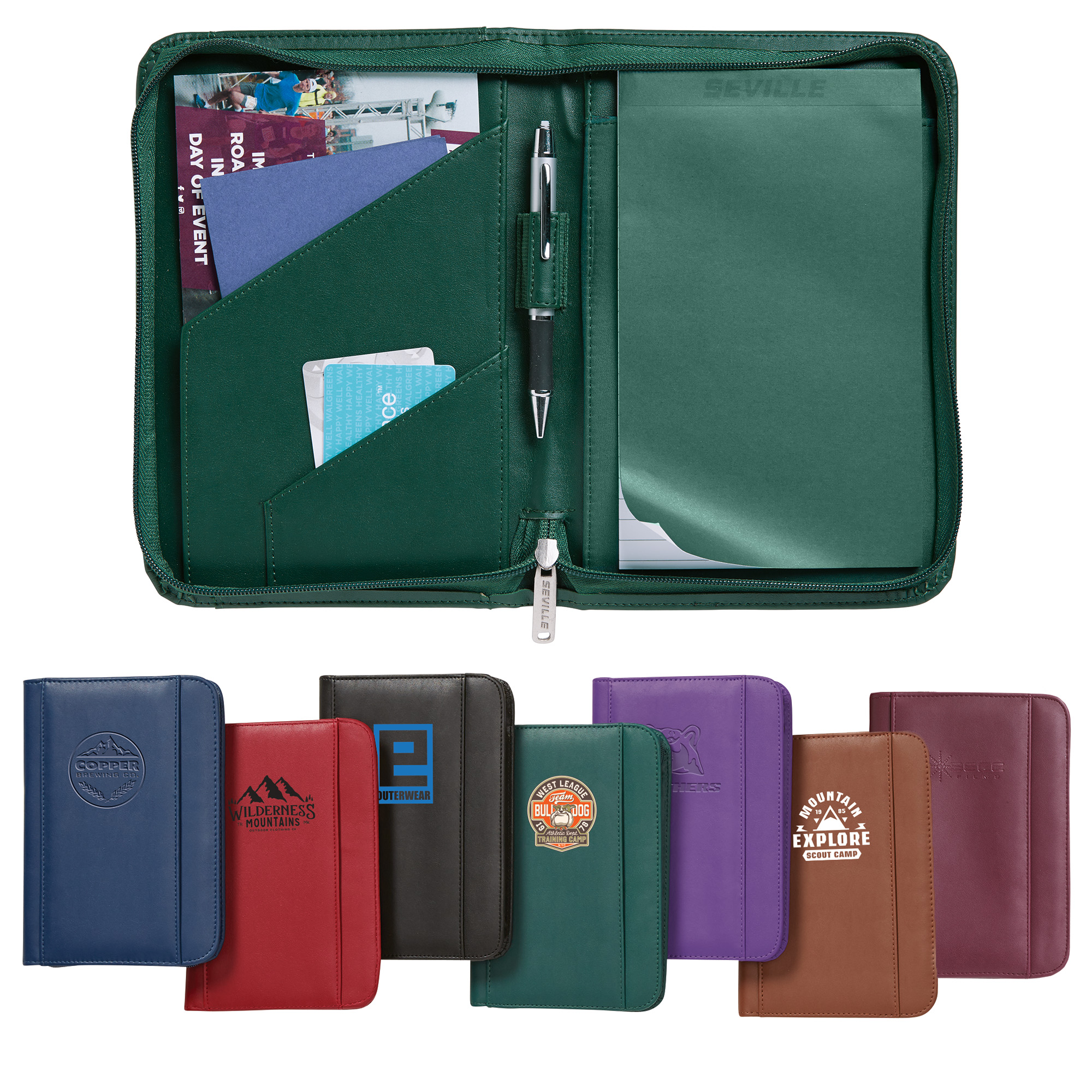 Junior Padfolio - Zippered Portfolio with Writing Pad (7 Colors)
