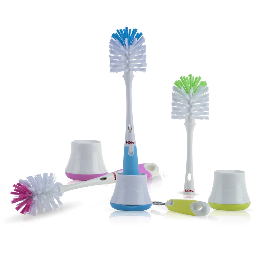 Nuby Baby Bottle Brushes - Stand Included 3