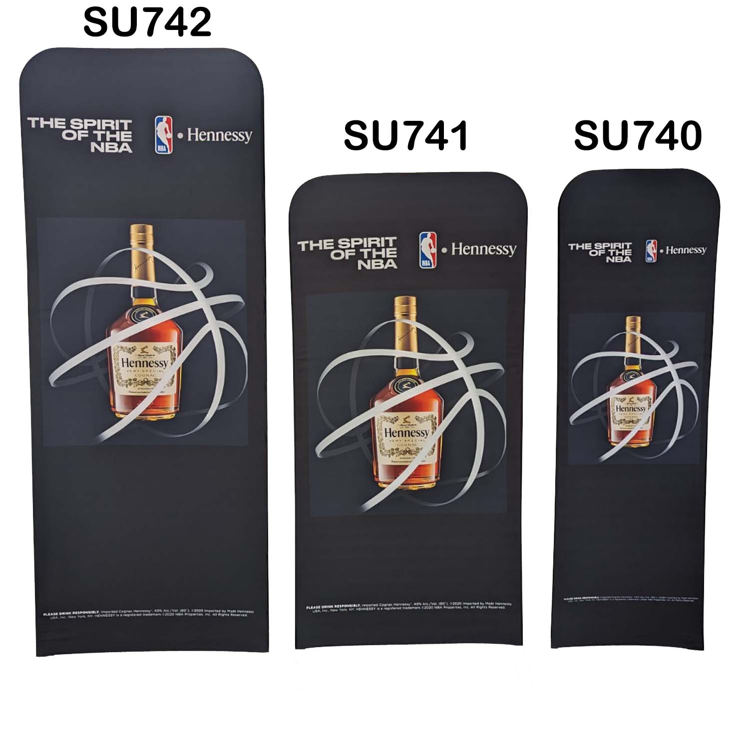 48Hr Quick Ship - Replacement Graphics Double Sided 3'W x 96"H EuroFit Tension Fabric Slip on Cover 7