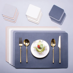 Waterproof Oil-proof Leather Sector Placemat