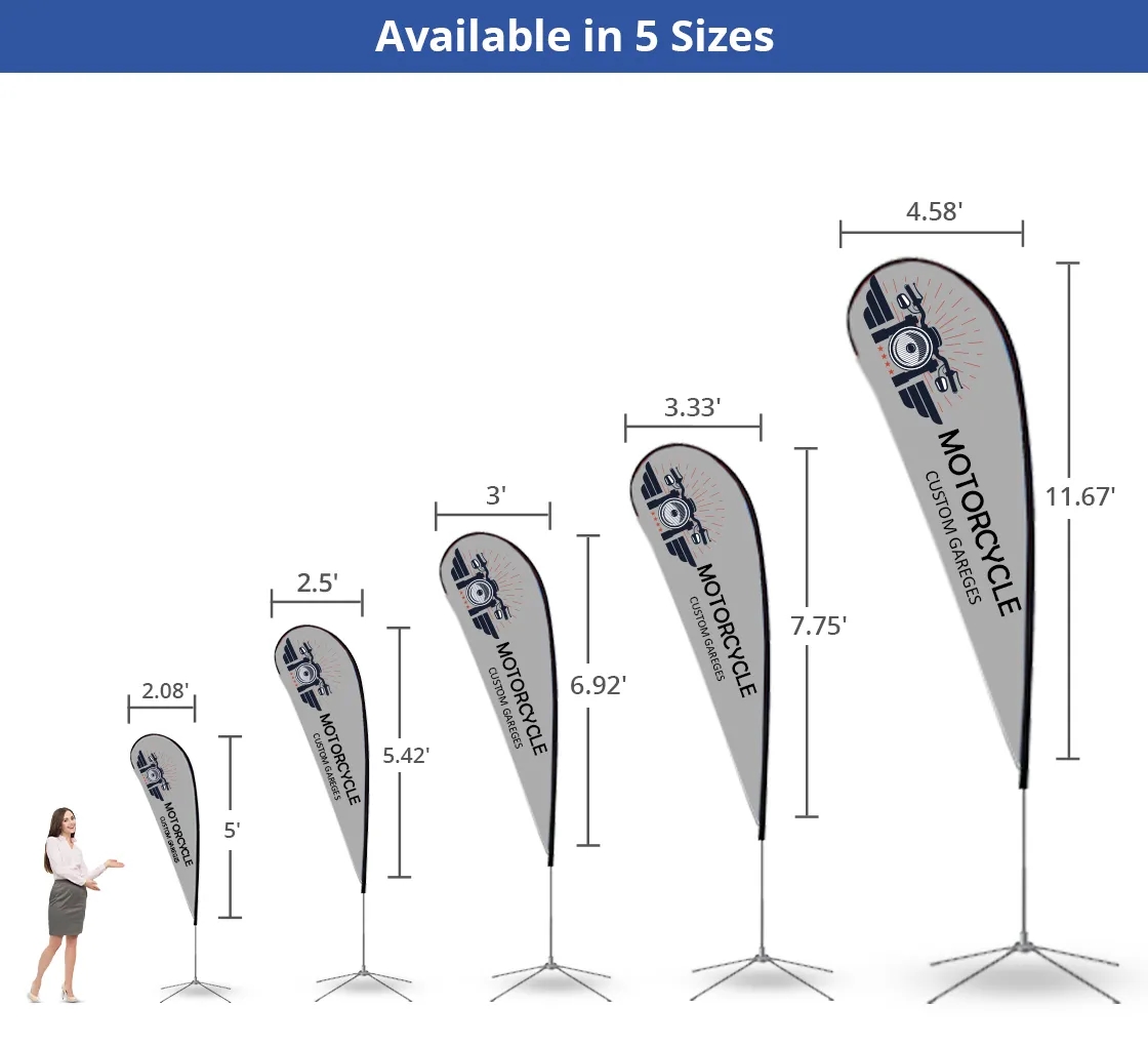 Teardrop Flag-Double Sided Package Cross base (3ft x 6.92ft) 18