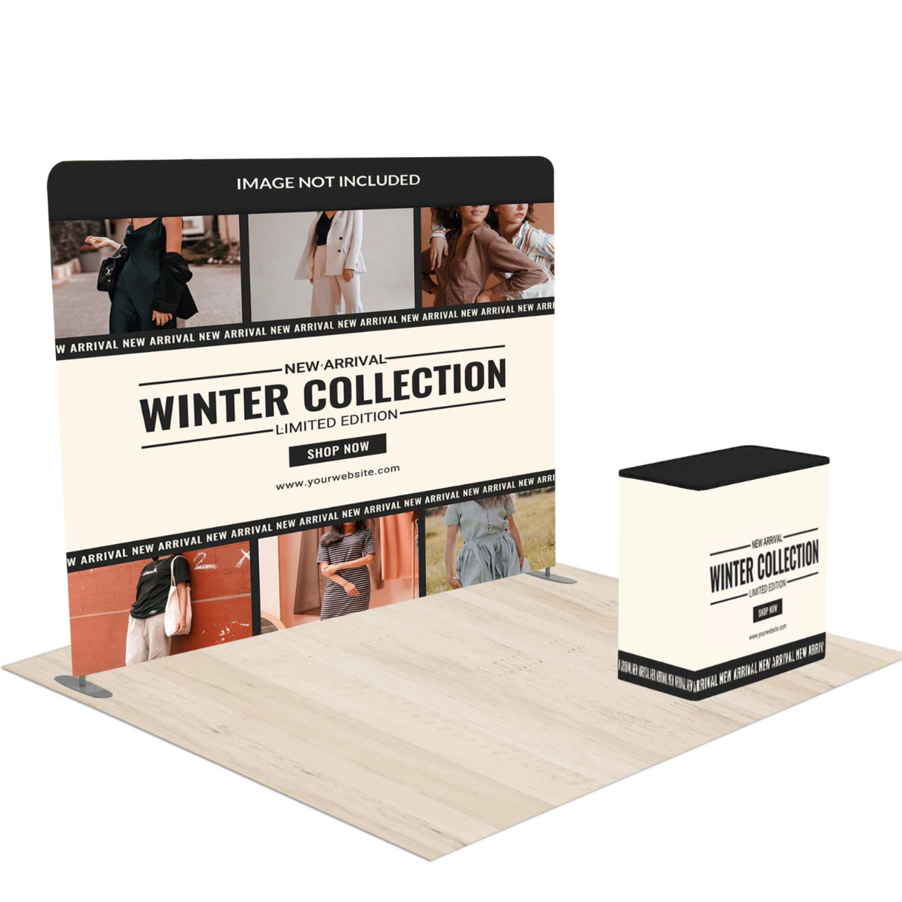 10 Ft Custom Straight Tension Fabric Trade Show Booth Kit