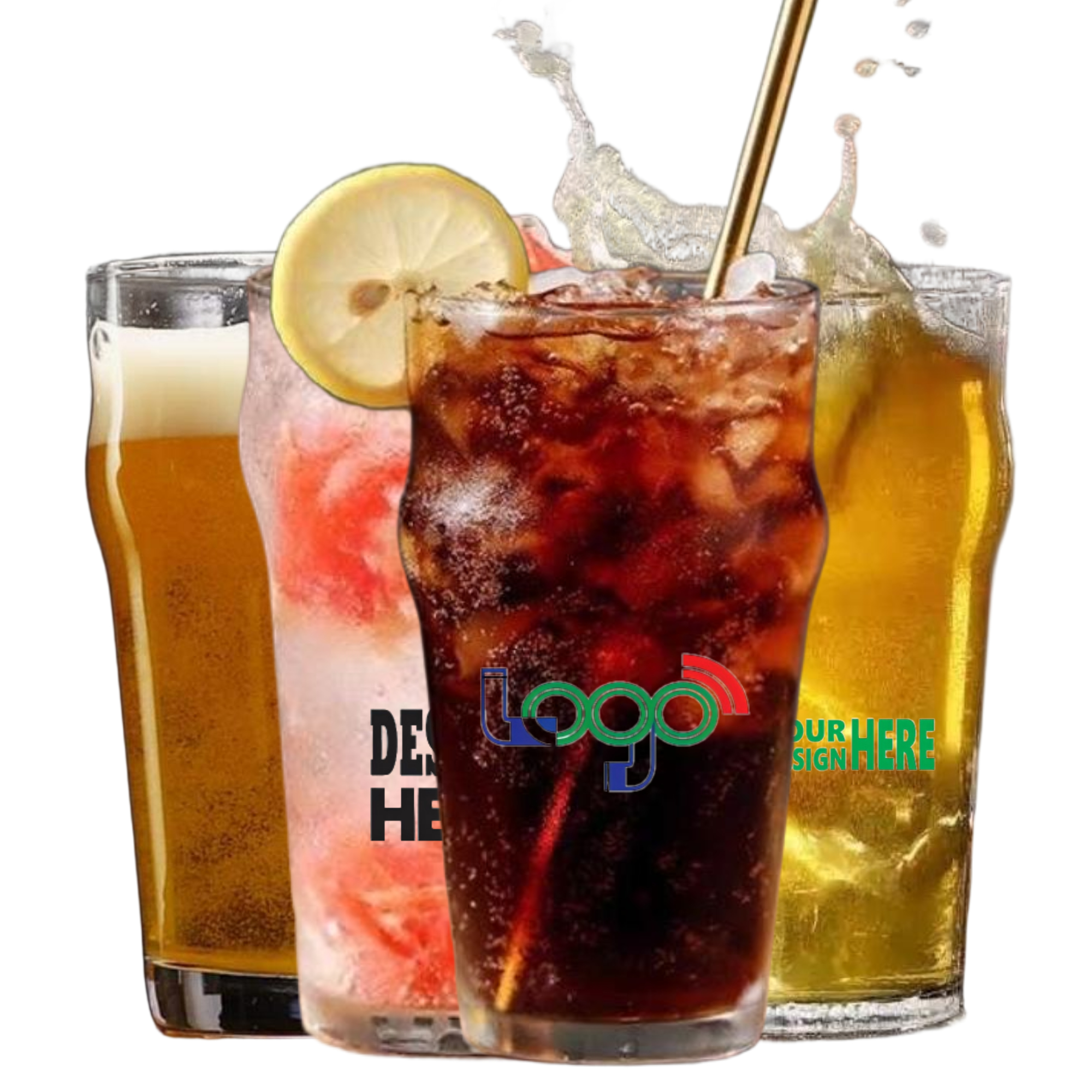 20oz Clear Pint Glasses Set, Heavy Base Beer Tumblers