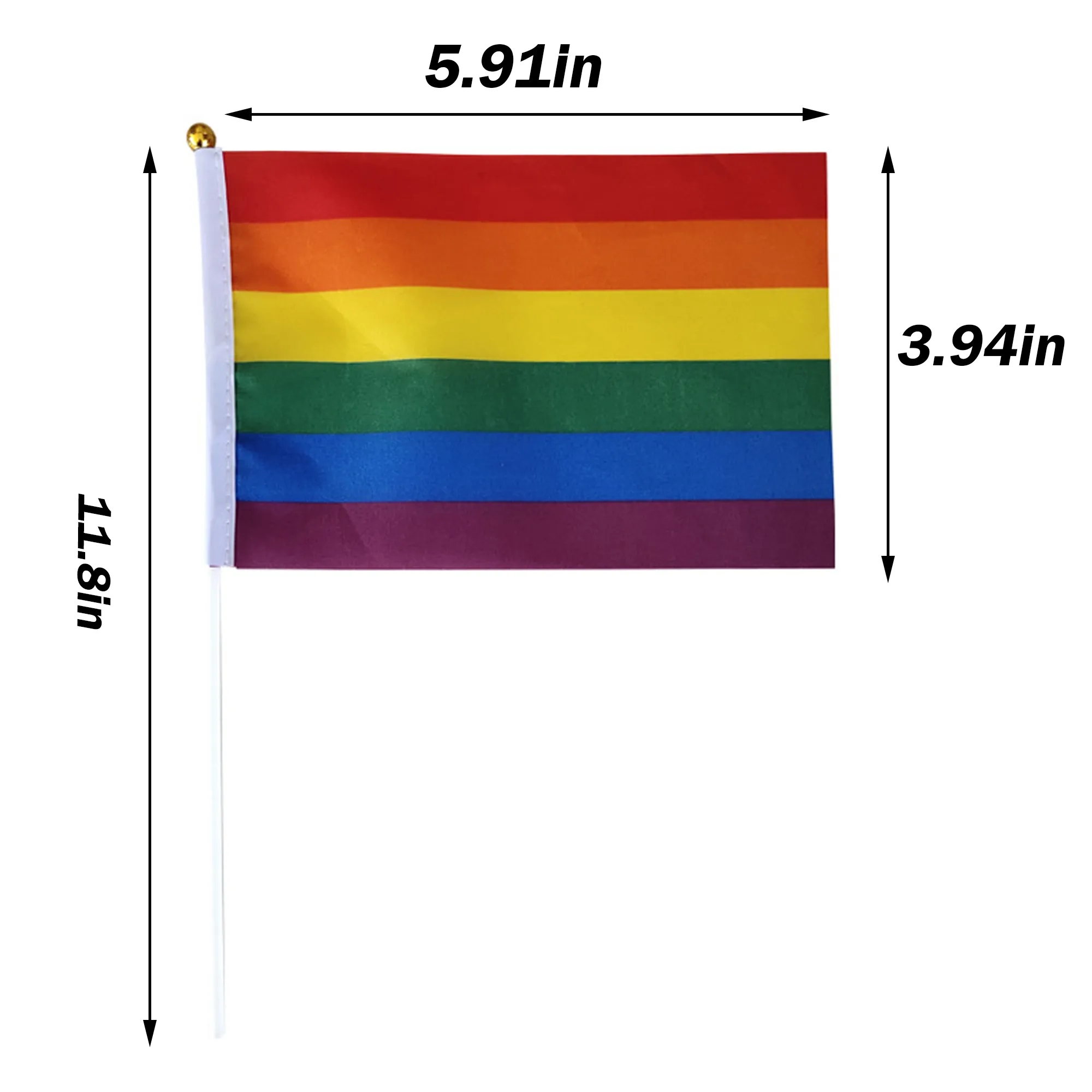 Mini Handheld Rainbow Flag Decoration Event Festival 8