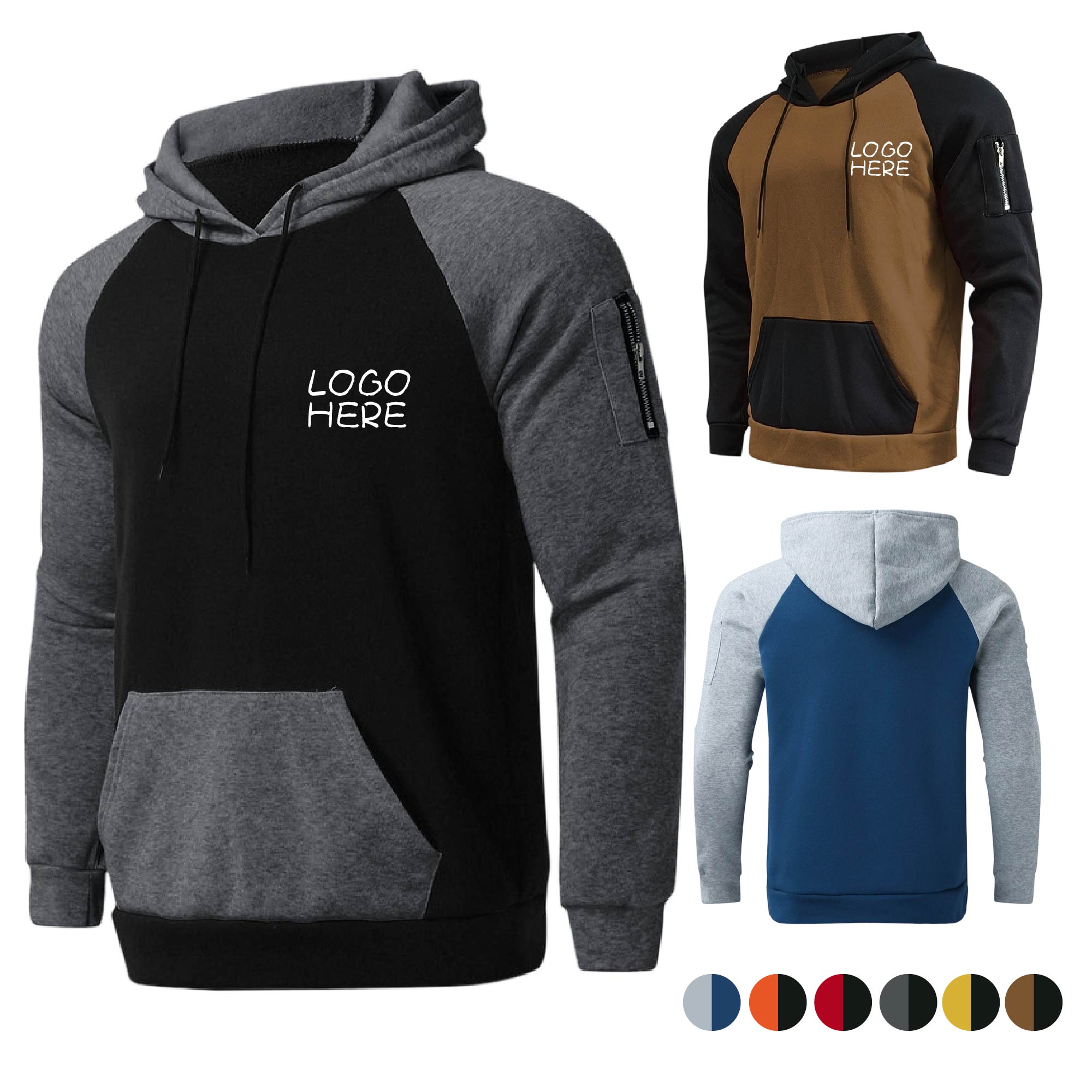Men Long Sleeve Hooded Sweatshirt