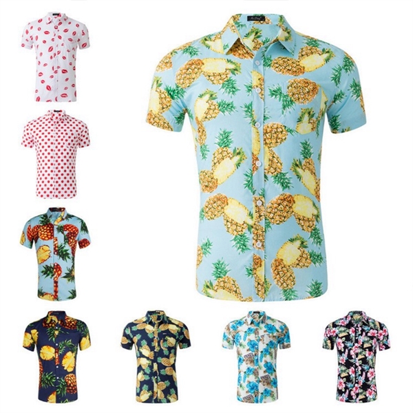 Short Sleeve Hawaii Shirt Polyester for conference campaigns