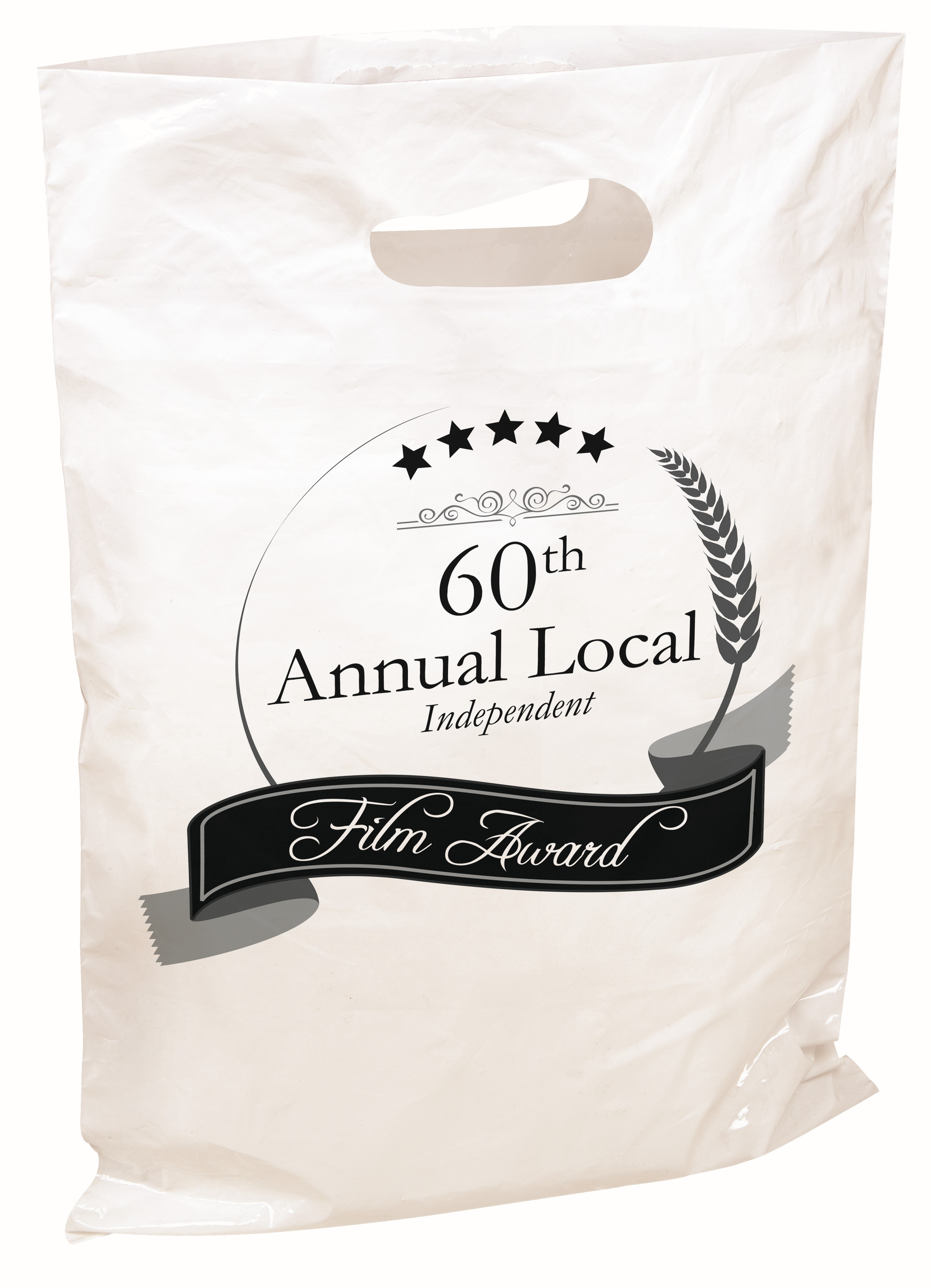One Color 2-sided White Plastic Bag 9" x 13" 2