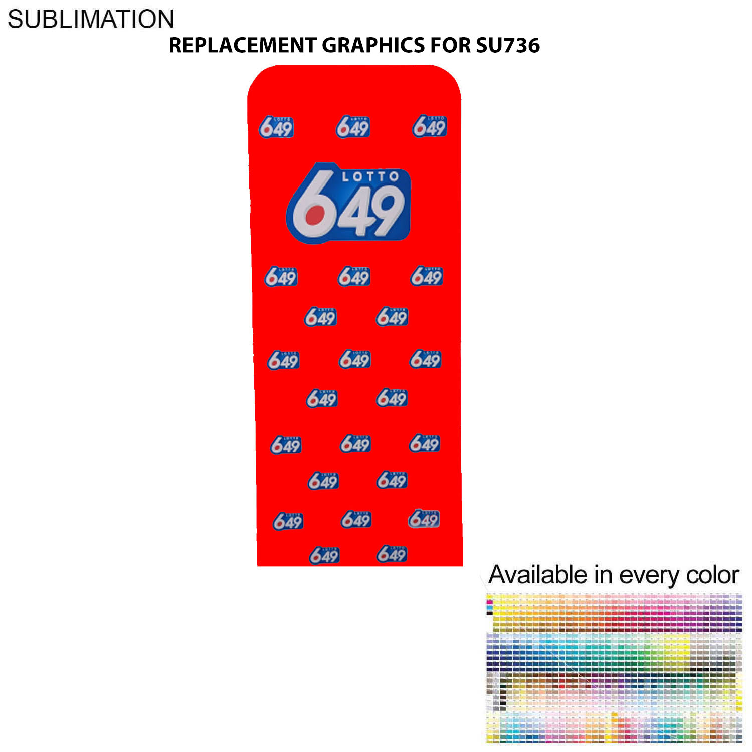 24Hr Express Ship -Replacement Graphics Double Sided 3'W x 90"H EuroFit Tension Fabric Slip on cover 4