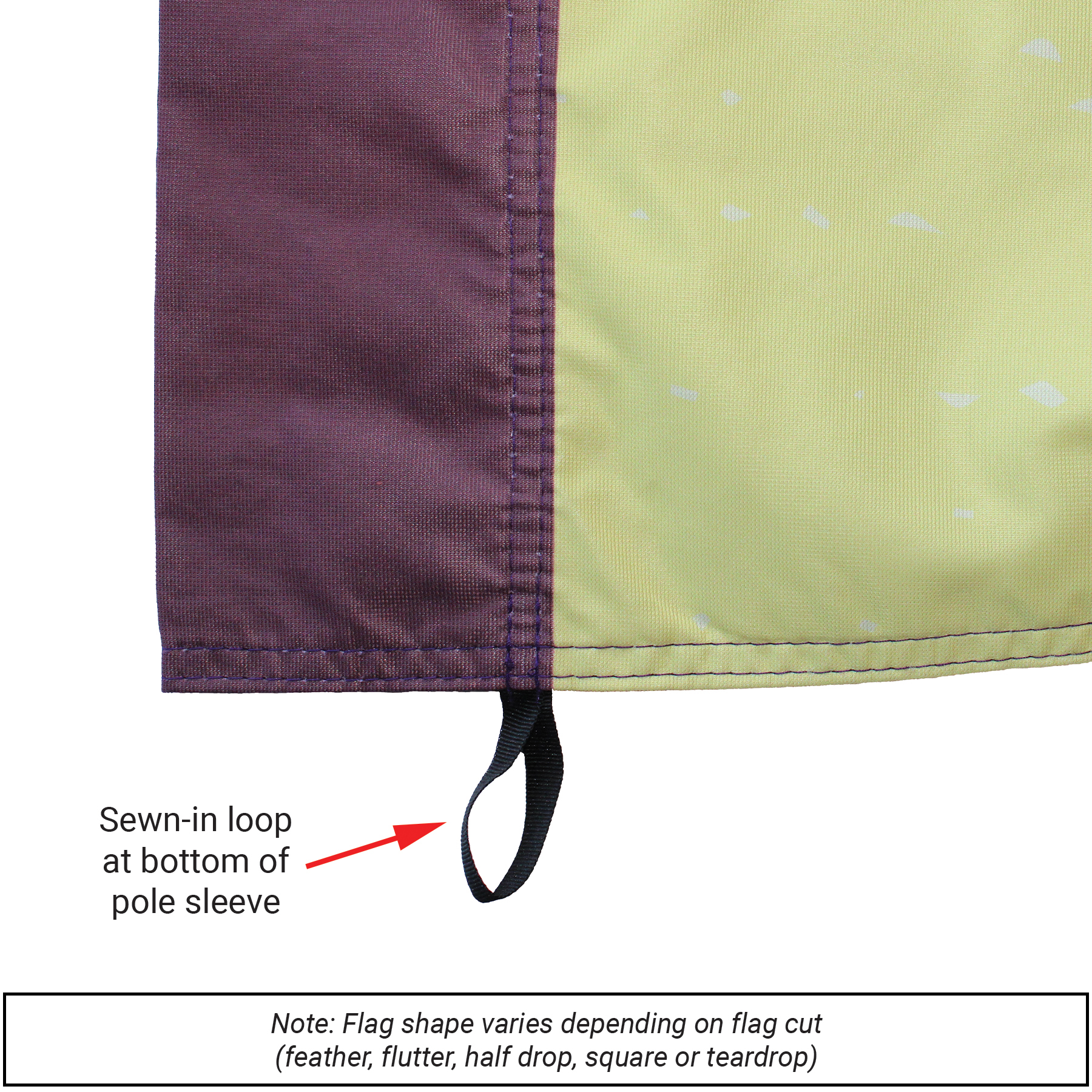 3' x 8' Custom Single Reverse Half Drop Flag 19