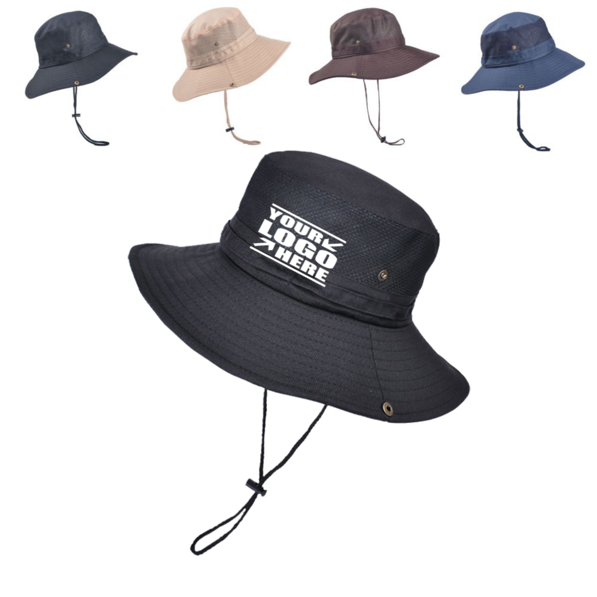 Wide Brim Drawstring Bucket Hat