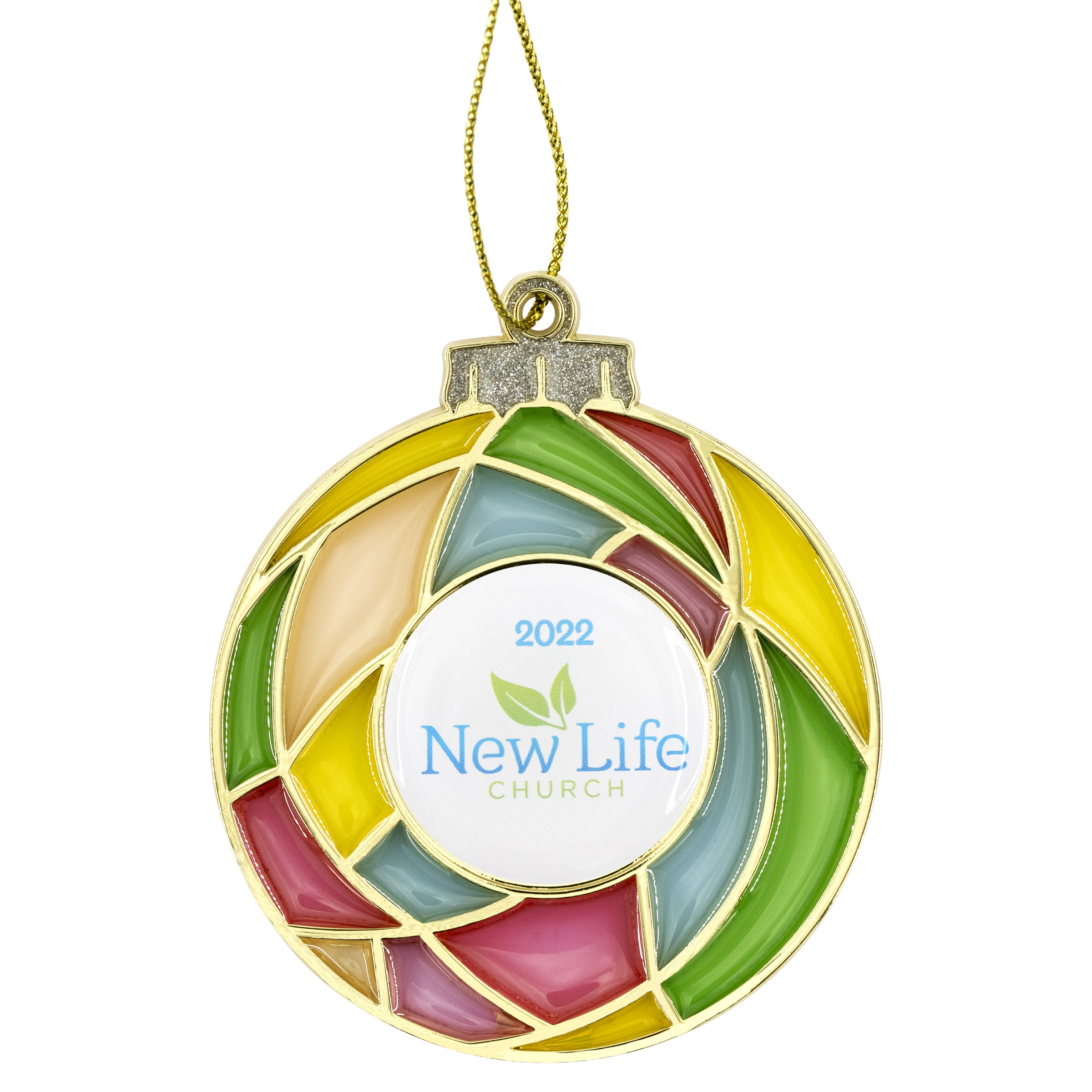 Stained Glass Bulb Holiday Ornament 3