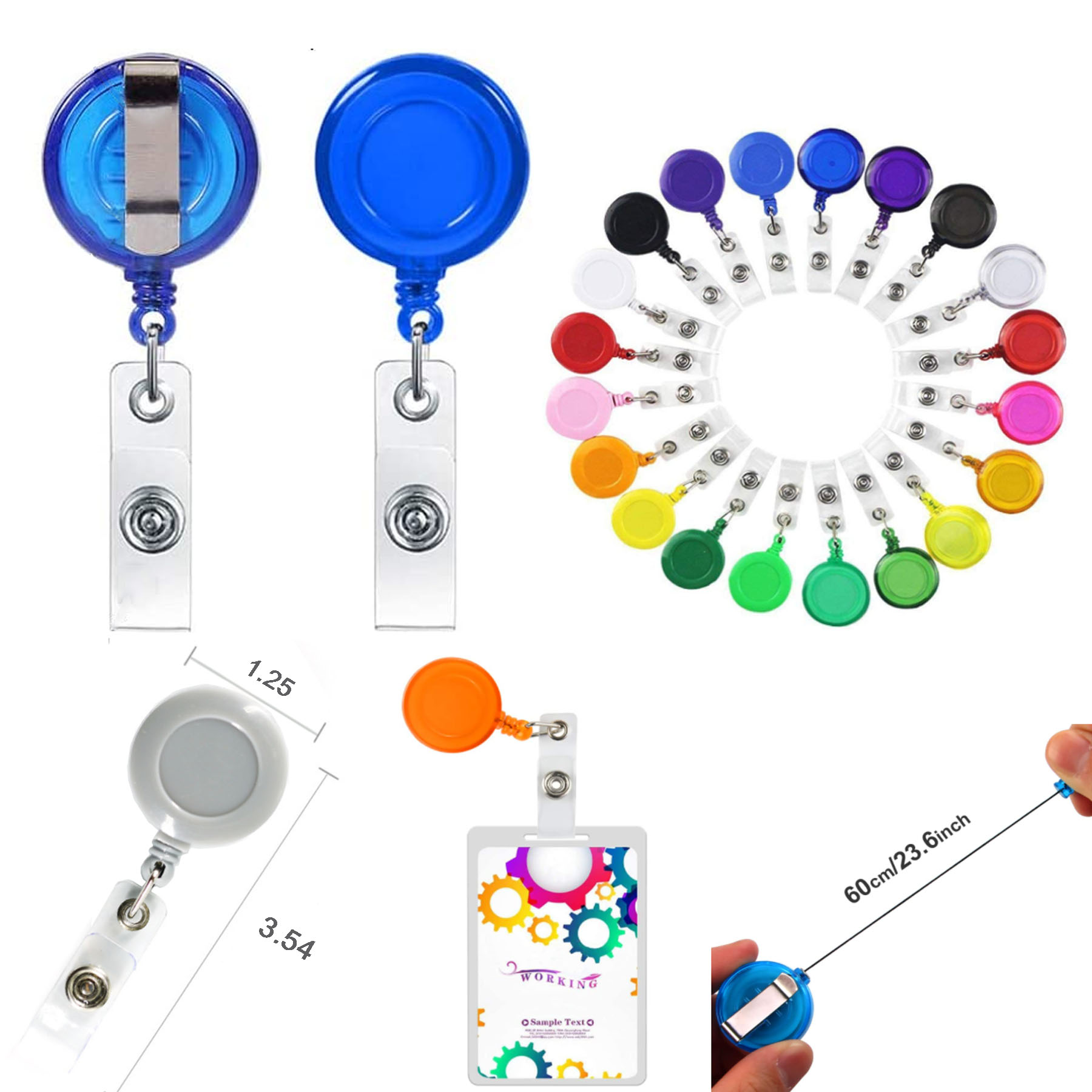 Retractable Badge Reel Clips Holder