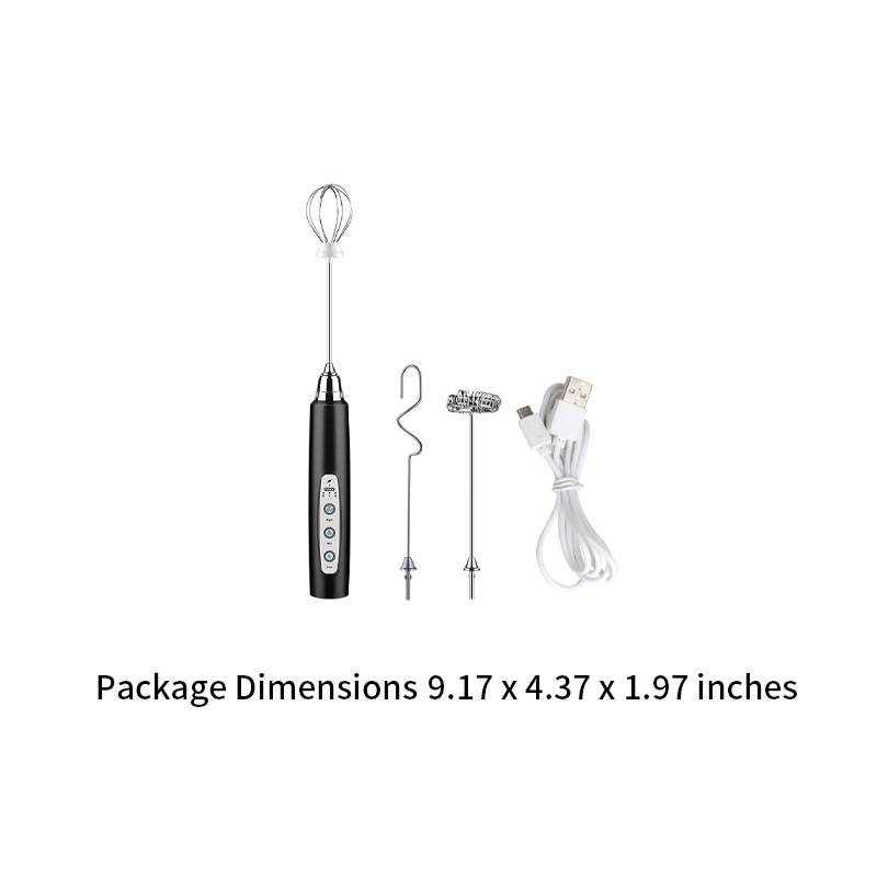 Milk Frother Handheld with 3 Heads 6