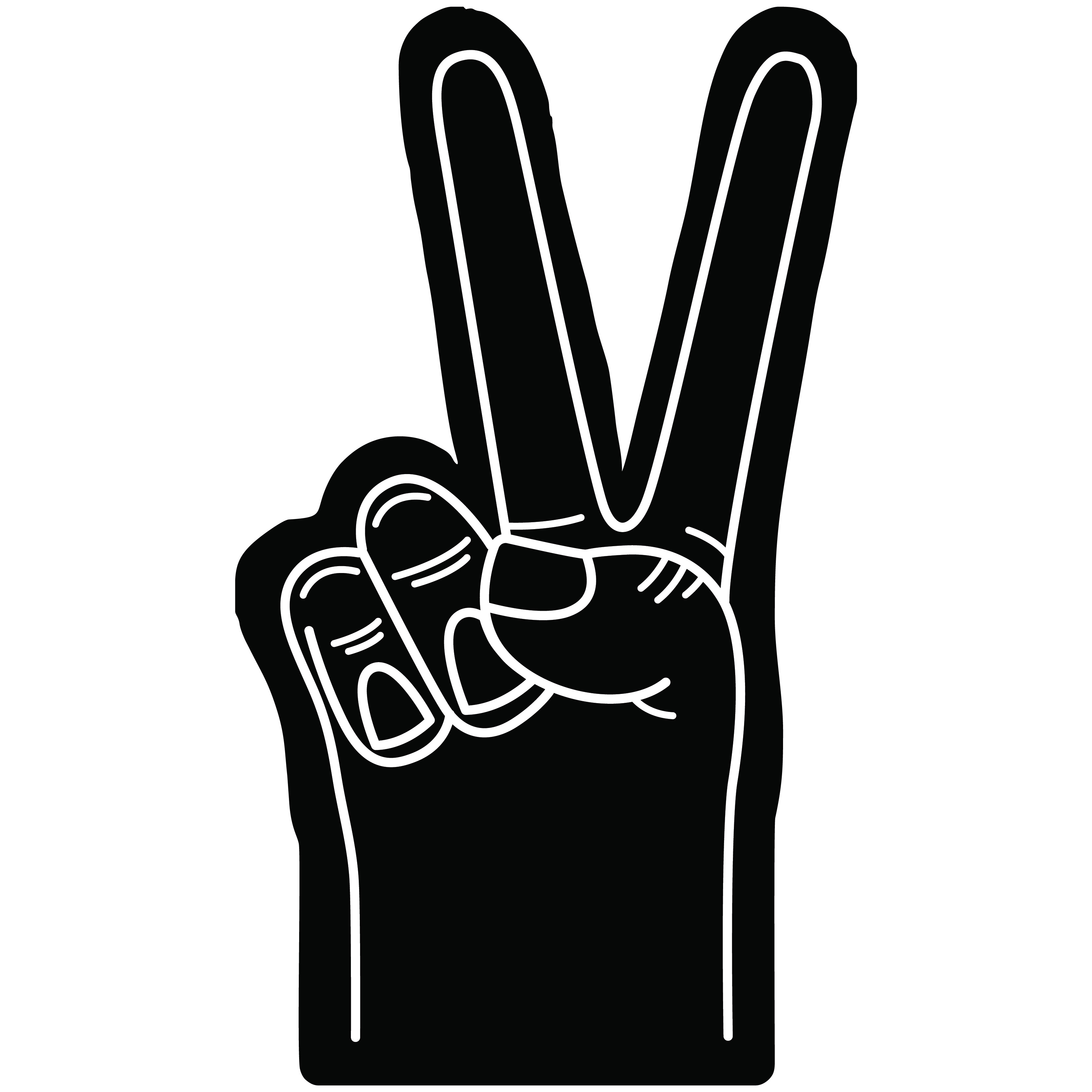 6.5" Peace/Victory Hand 76