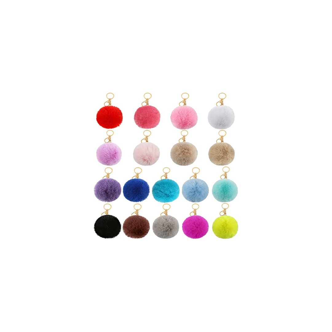 Pom Keychain Fur Ball Keychain Fluffy Accessories