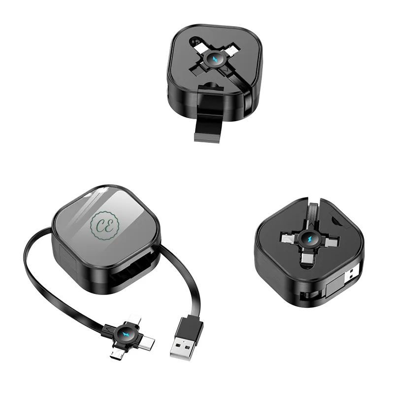 3 in 1 Charging Cable Retractable with Phone Holder