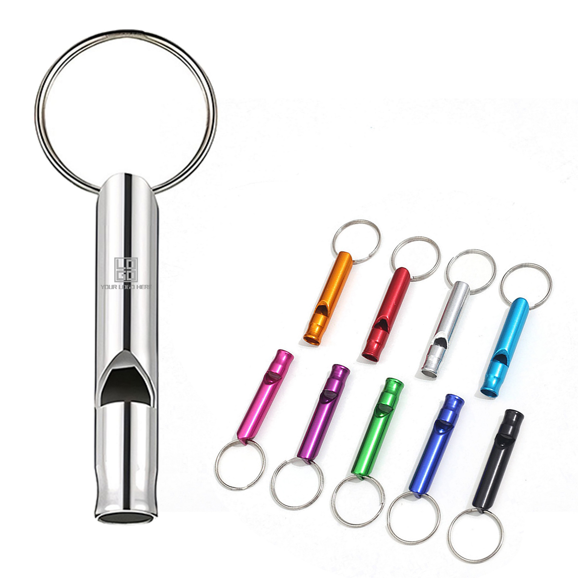 Cylinder Aluminum Whistle Keychain 3