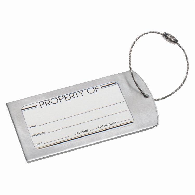 "Prestige" Brushed Metal Luggage Bag Tag 1