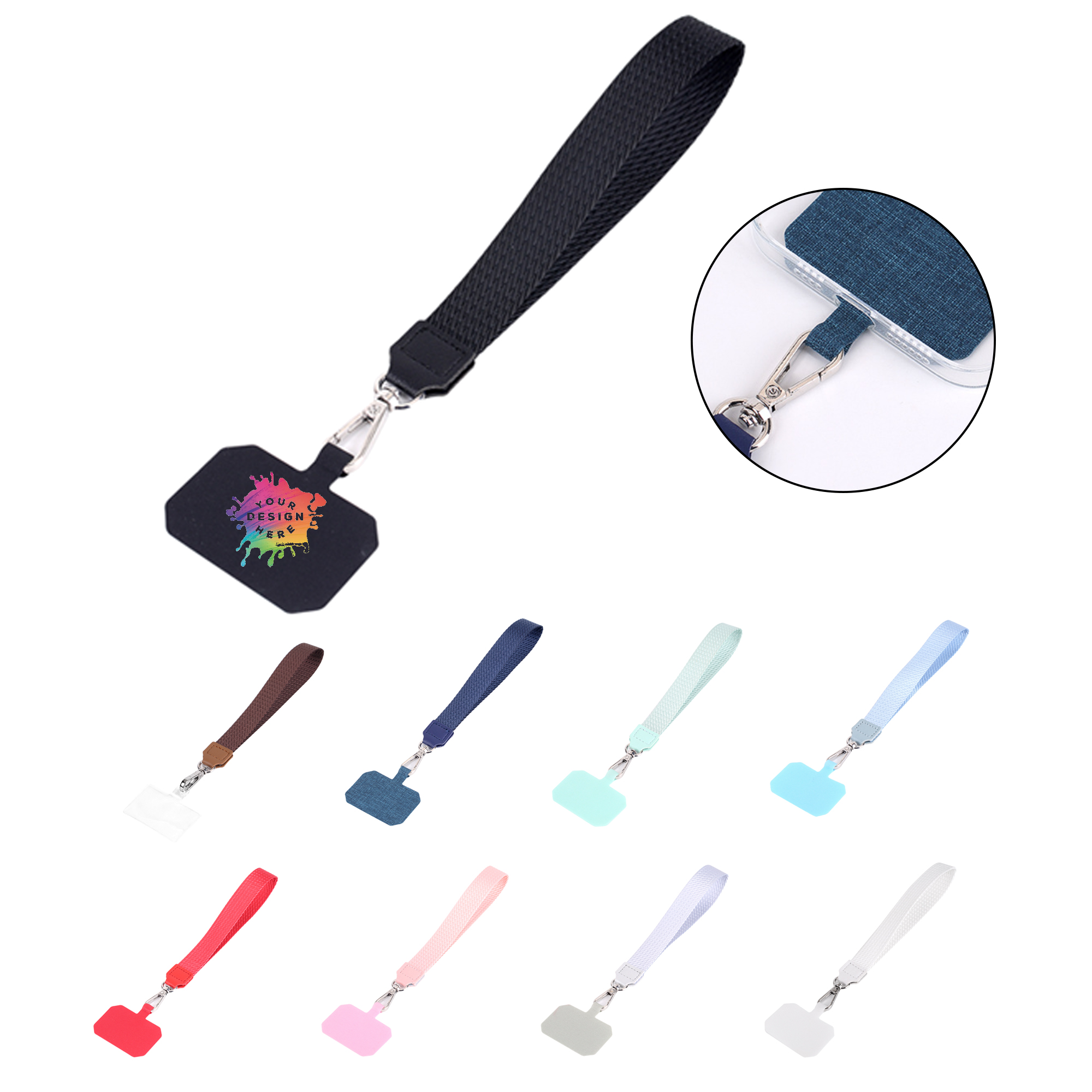 Full Color Short Wrist Cell Phone Lanyard MOQ 50 6