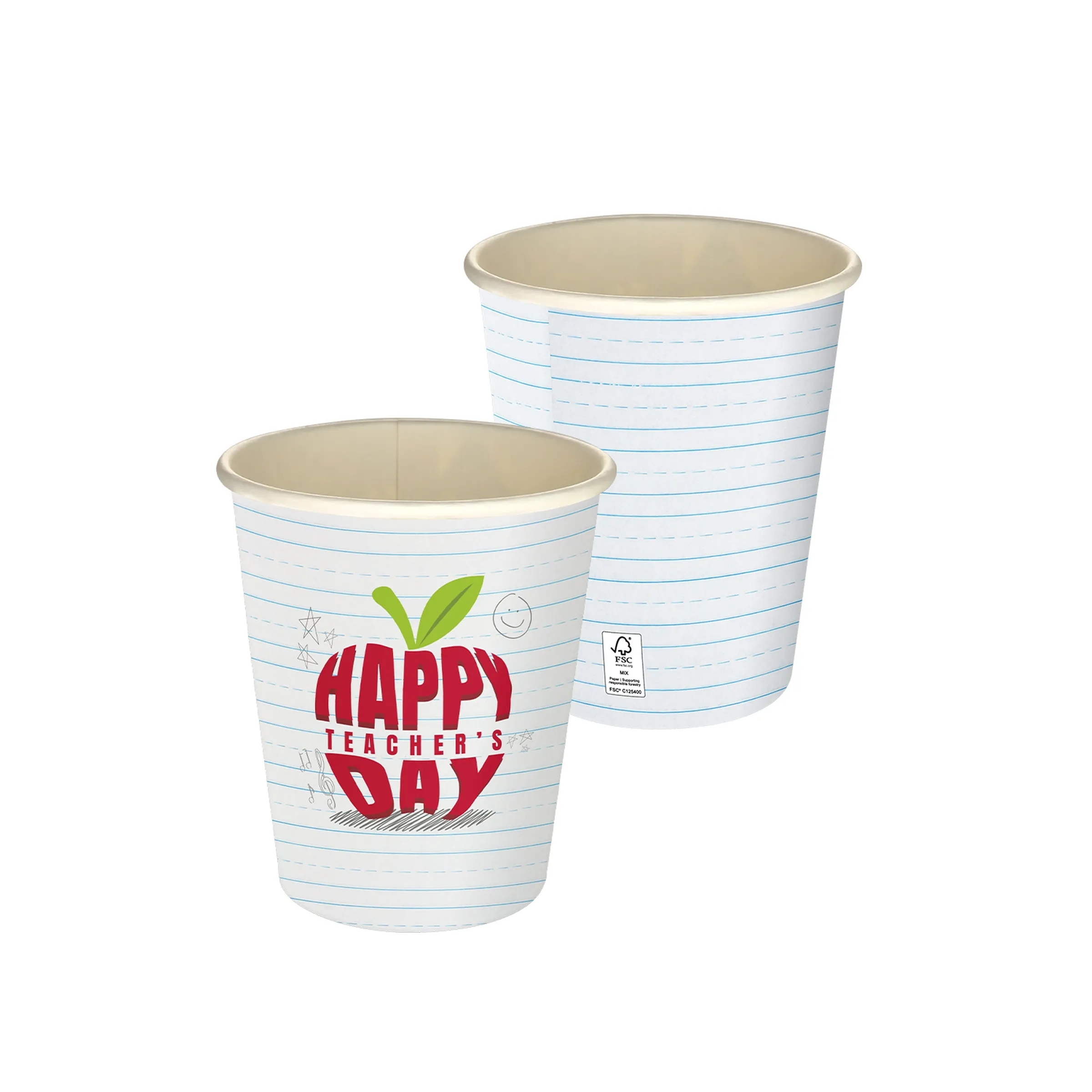 5 oz Teacher Full Color Paper Cup, custom paper cup with logo imprint 2