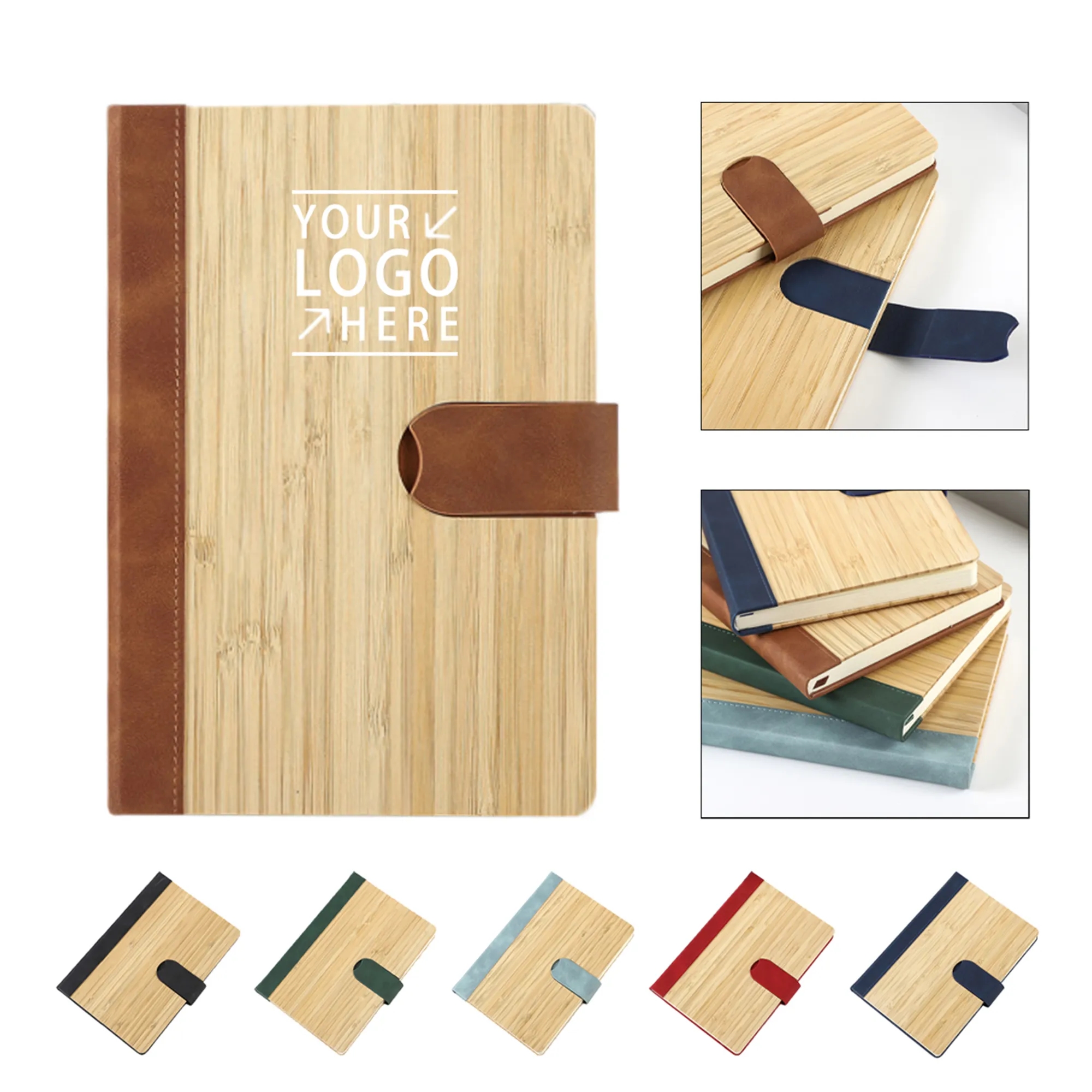 Notebook With Bamboo PU Cover