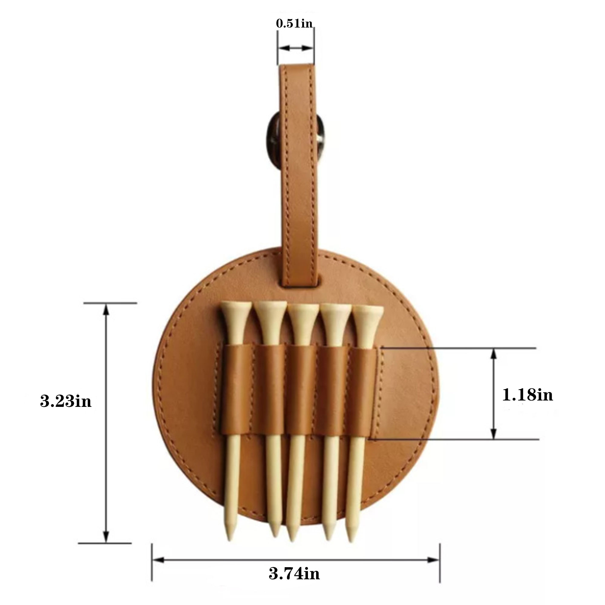 Leather Golf Tee Holder With Waist Strap 4