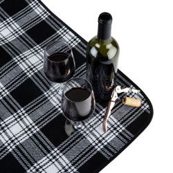 Dine Picnic Blanket in Black Plaid by True - Thumbnail 5