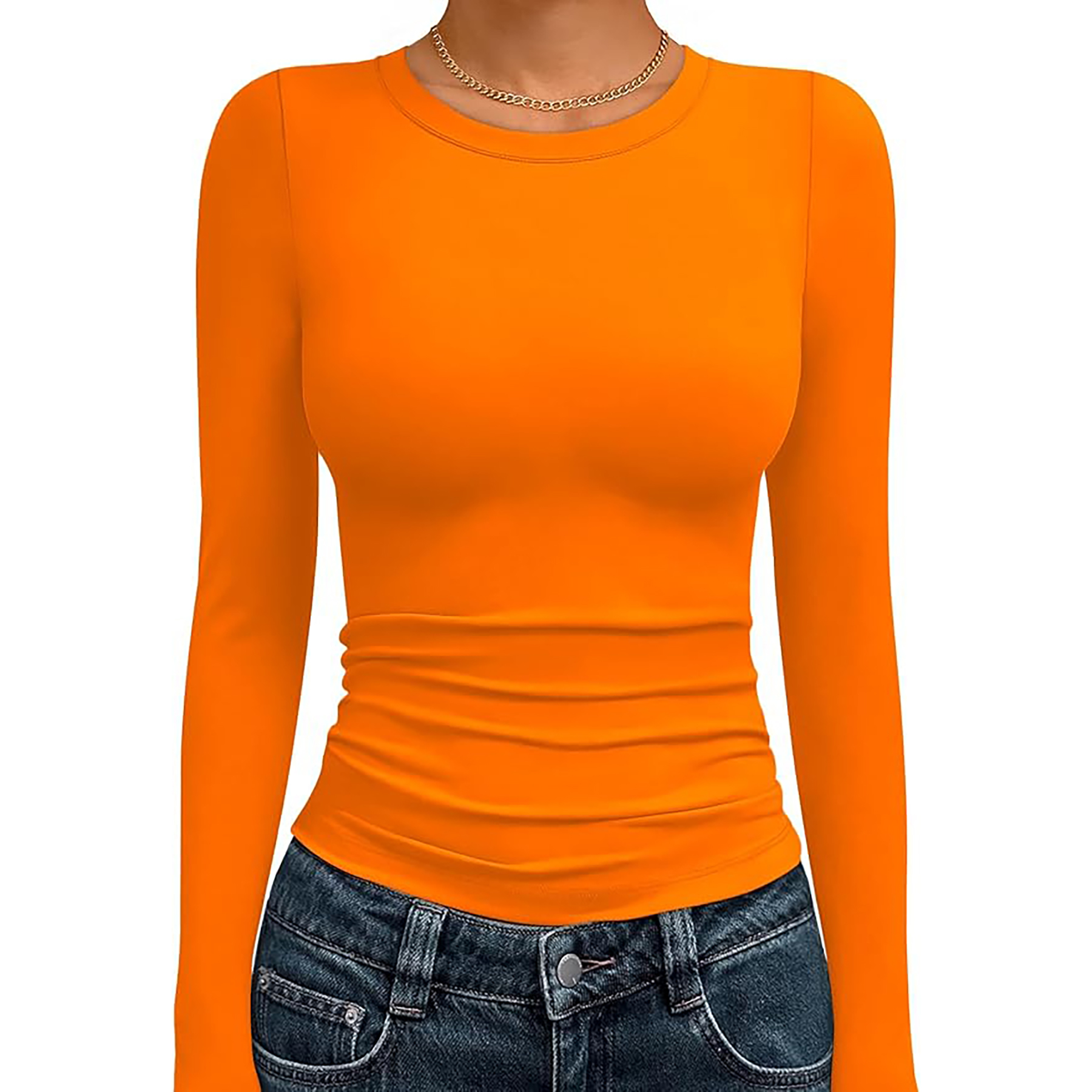 Women's Basic Round Neck Crop Top 83
